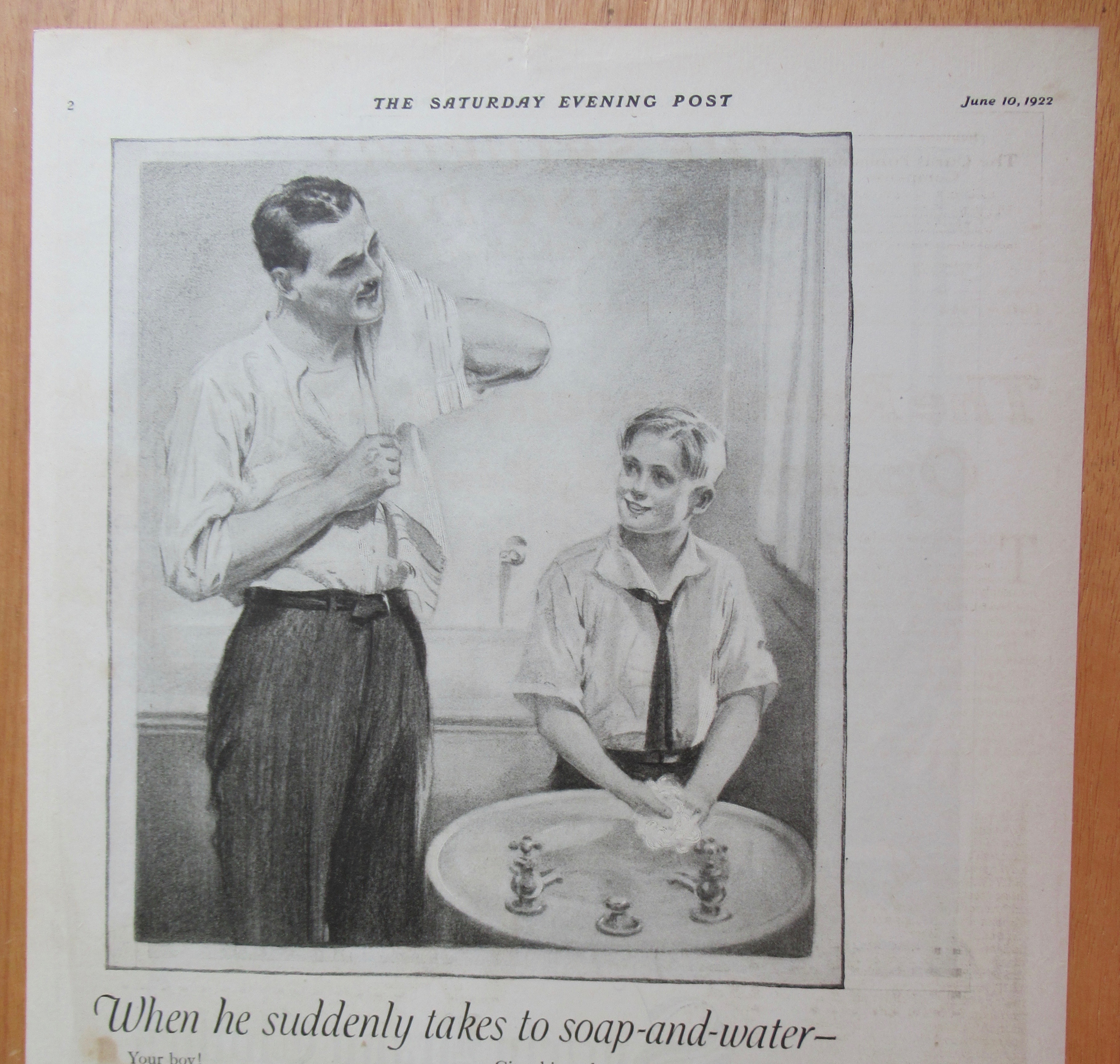 1922 Ivory Soap with Man & Boy Washing in the Sink