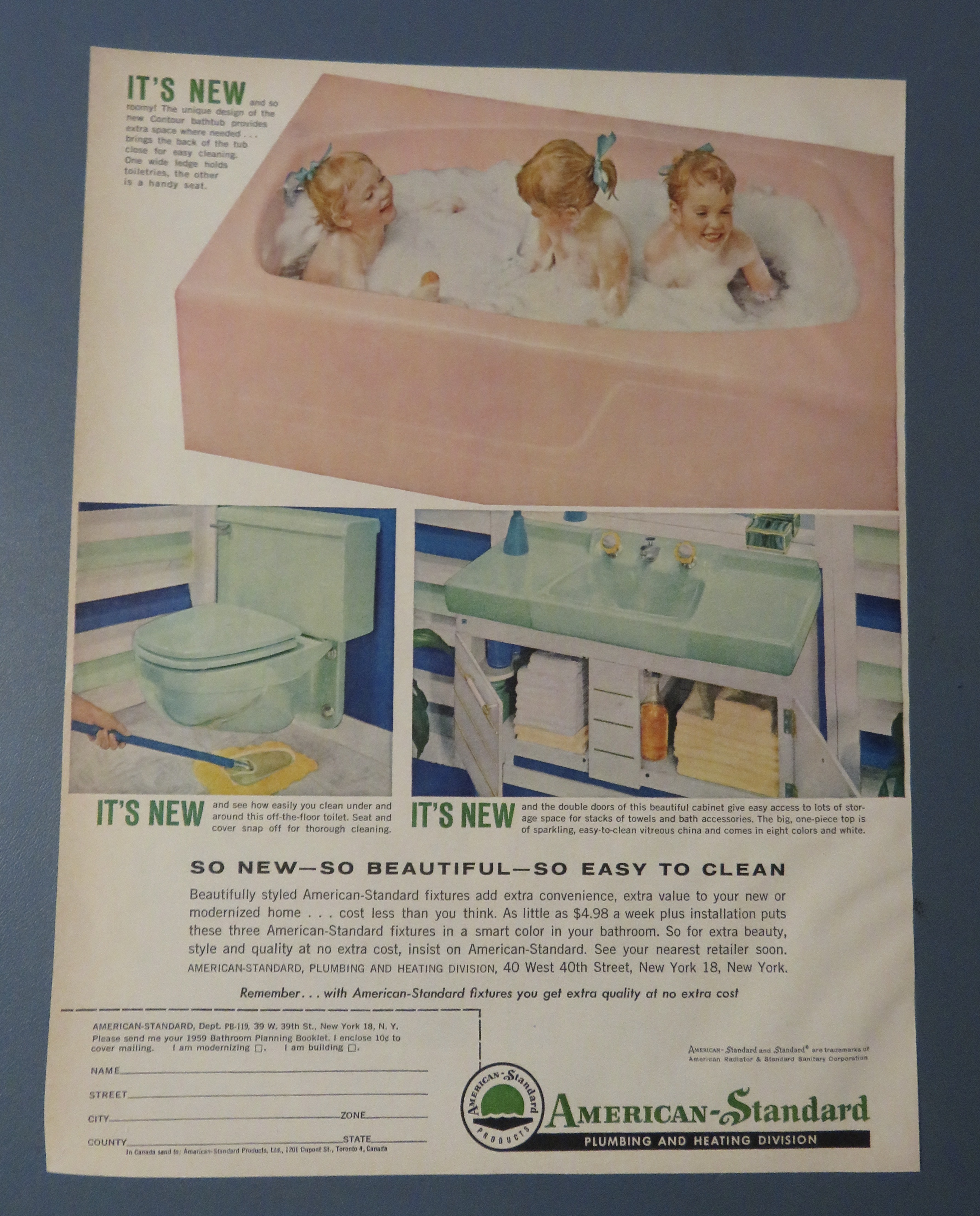 1959 American Standard Plumbing & Heating w Kids in Tub
