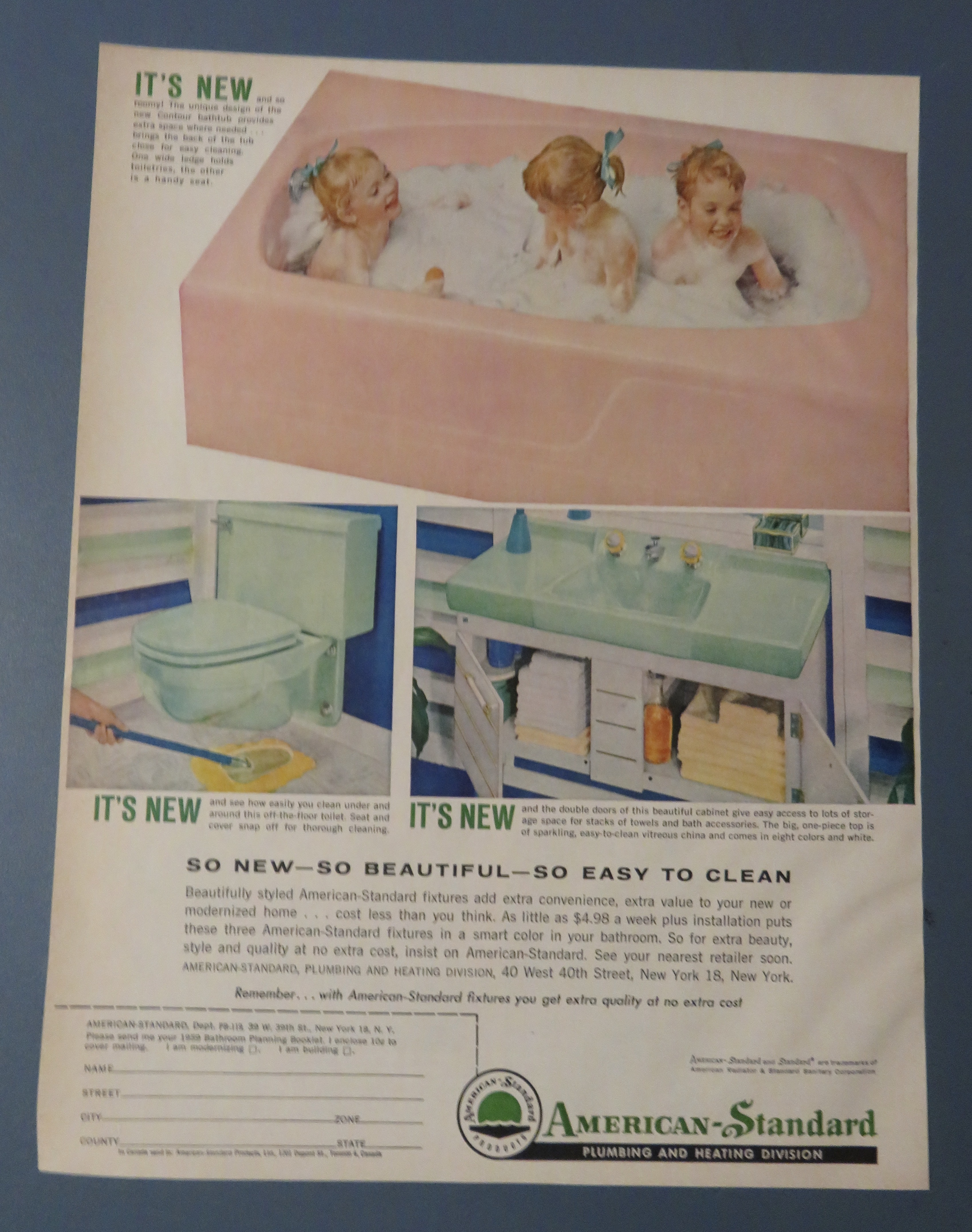 1959 American Standard Plumbing & Heating w Kids in Tub