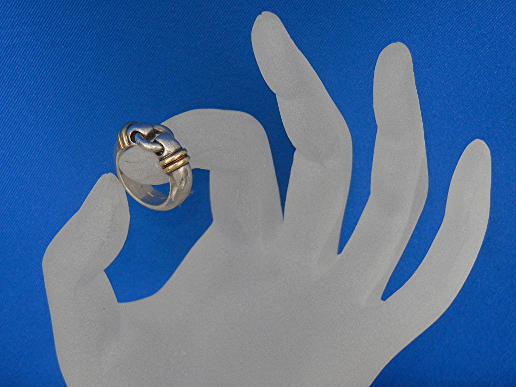 Ring TIFFANY & Co. Italy Sterling Silver Gold Accent