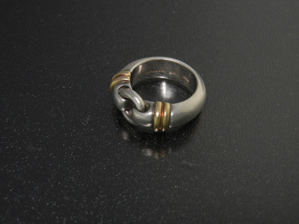 Ring TIFFANY & Co. Italy Sterling Silver Gold Accent
