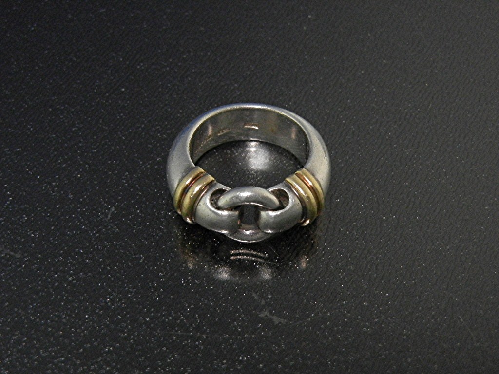 Ring TIFFANY & Co. Italy Sterling Silver Gold Accent