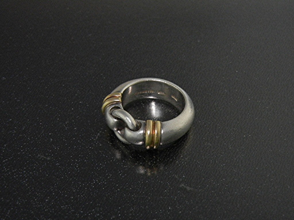 Ring TIFFANY & Co. Italy Sterling Silver Gold Accent