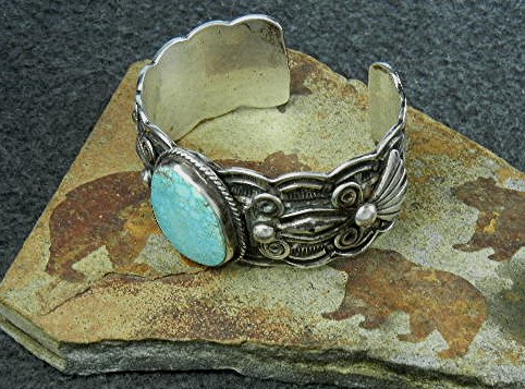 DARREL CADMAN Bracelet Sterling Silver Turquoise USA