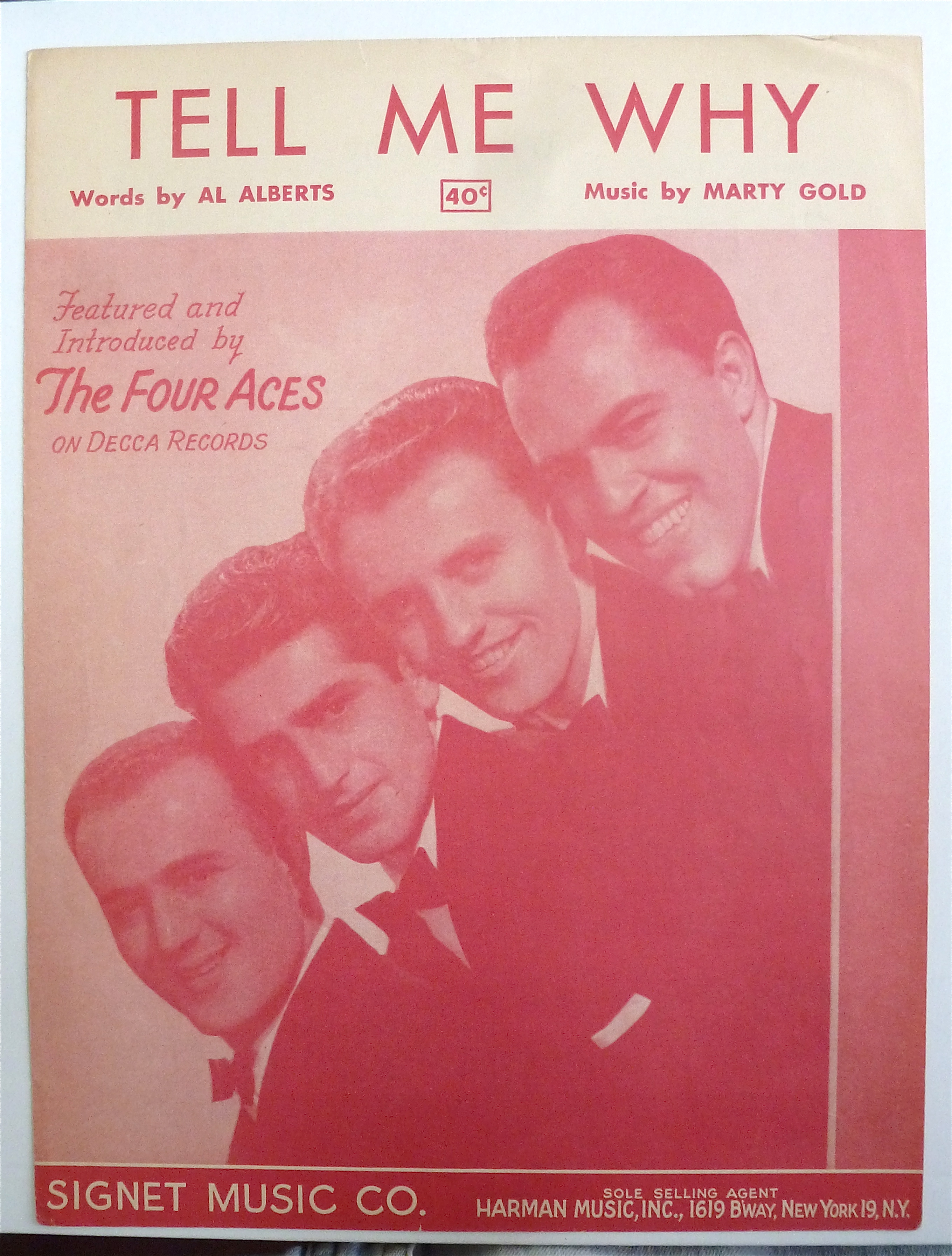Sheet Music For 1951 Tell Me Why
