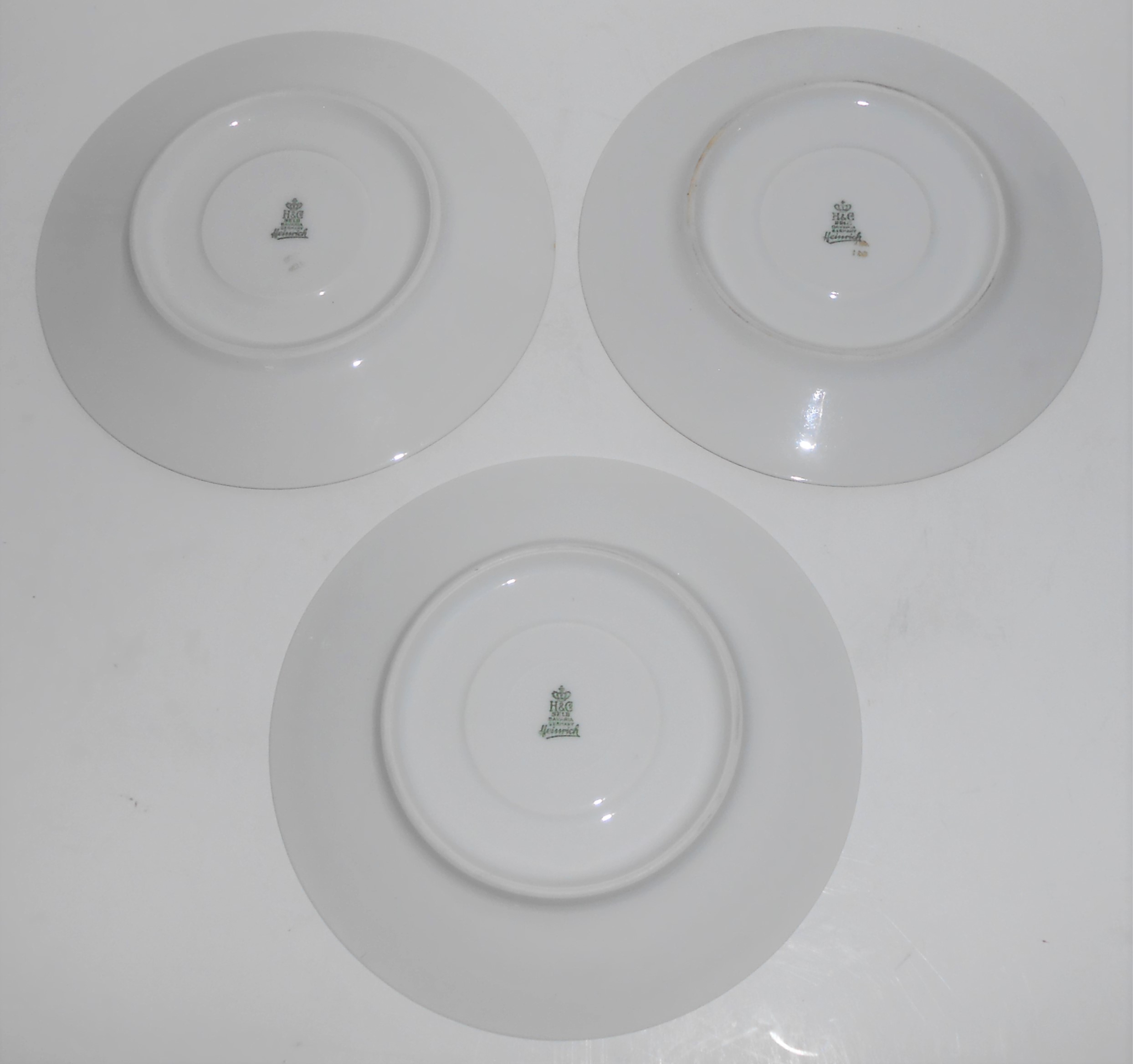 H & Co Heinrich Porcelain Butterfly Gold Set/3 Saucers