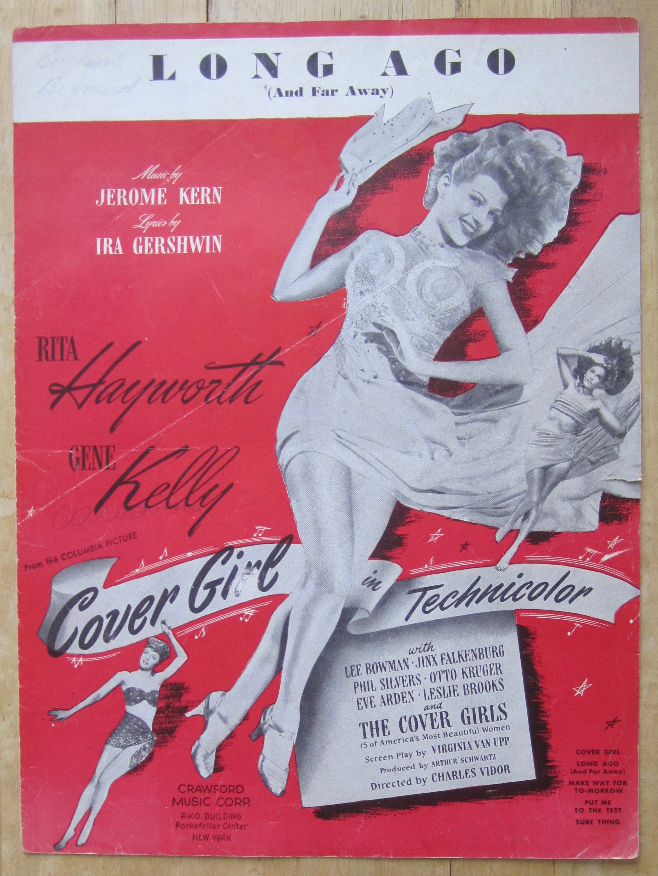 Sheet Music For 1944 Long Ago (Rita Hayworth Cover)