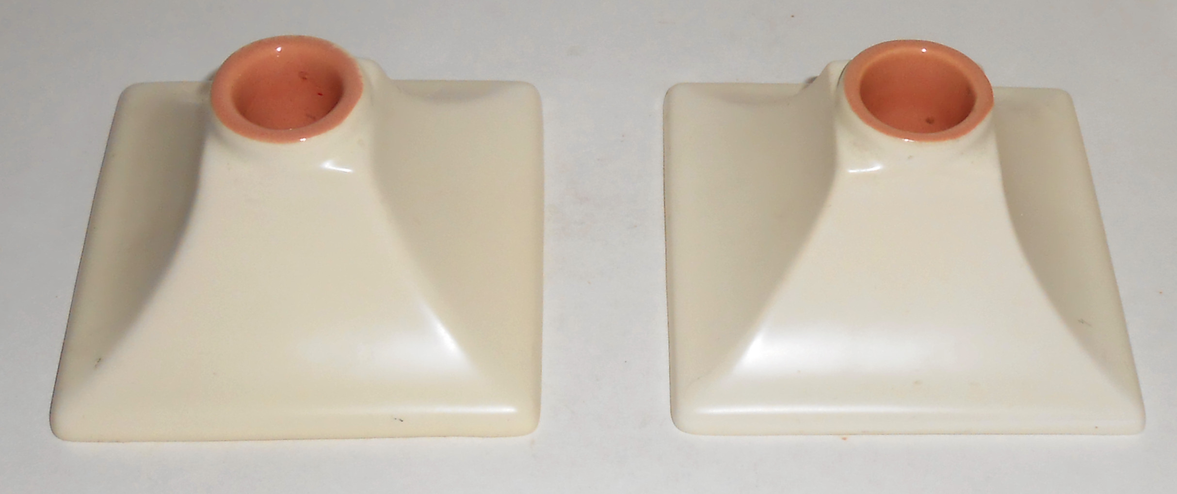 Catalina Pottery Capistrano Art Ware Pair Candlesticks!