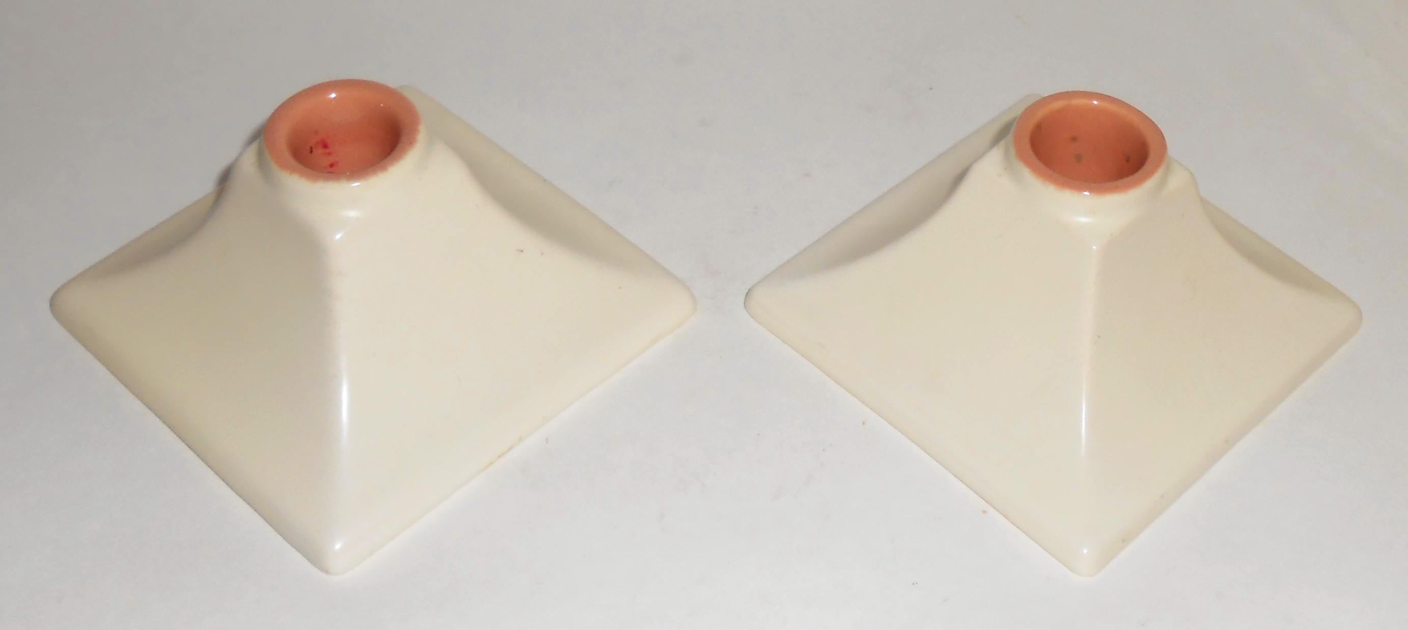 Catalina Pottery Capistrano Art Ware Pair Candlesticks!