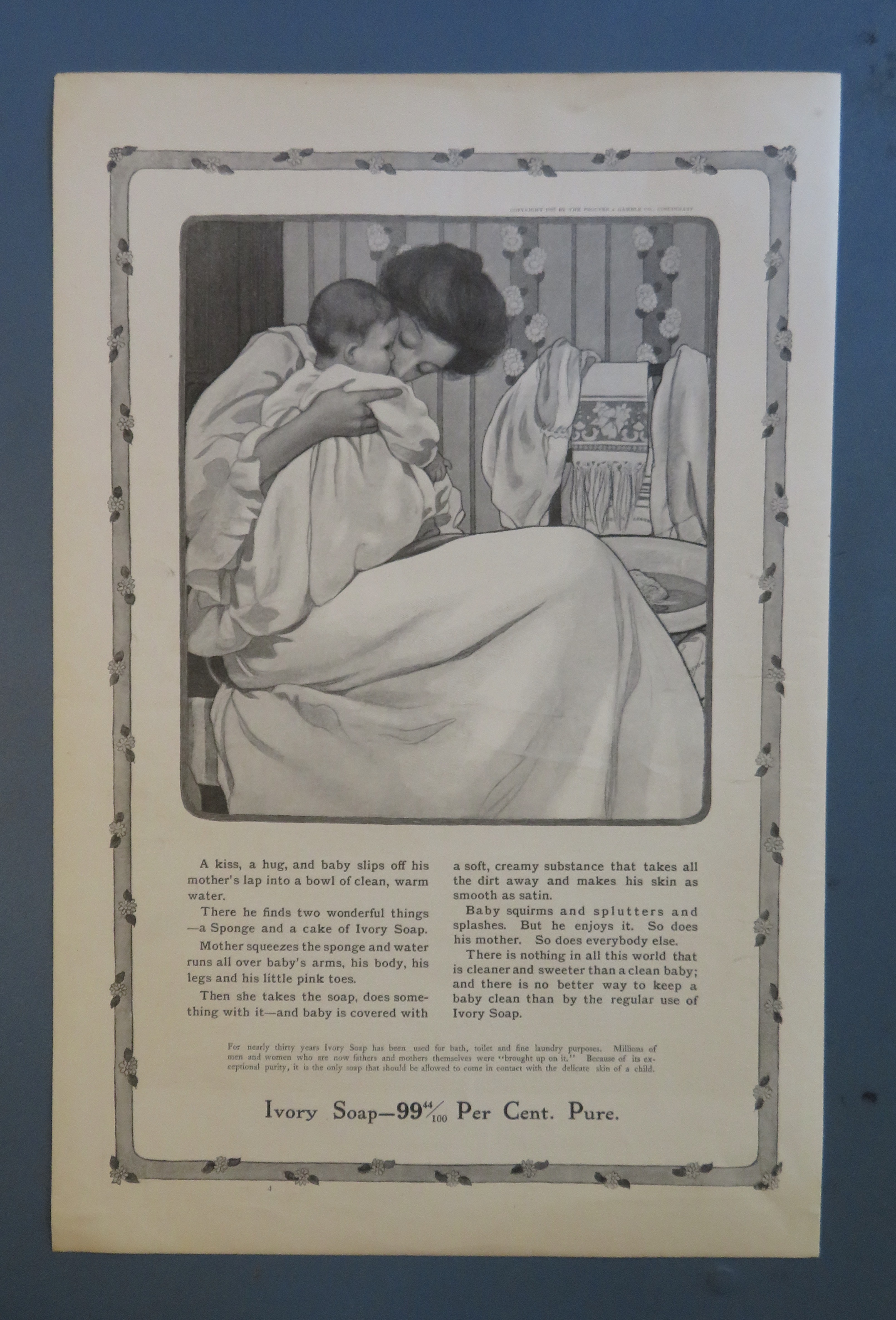 1906 Ivory Soap with Mother Bathing Her Baby