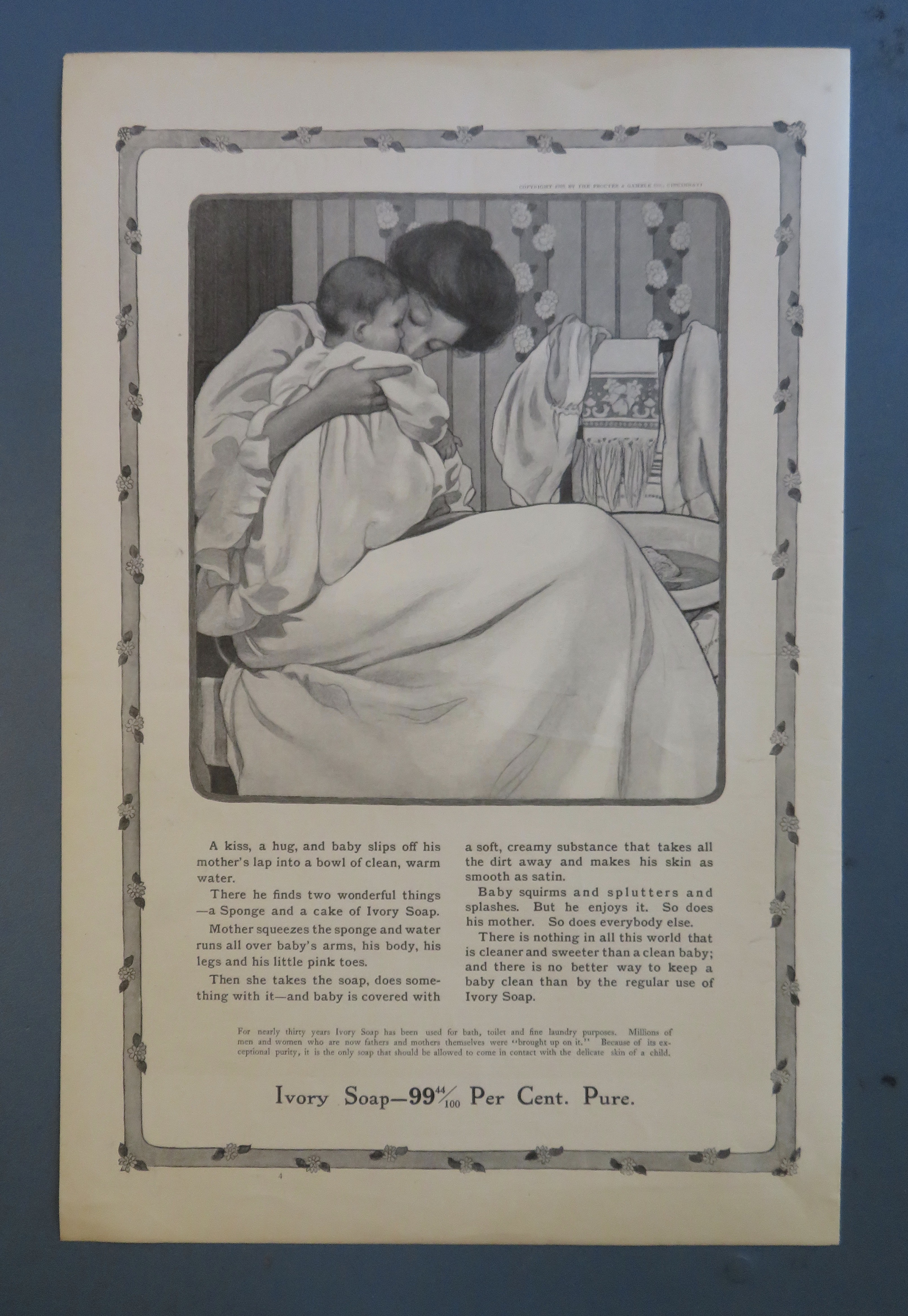 1906 Ivory Soap with Mother Bathing Her Baby