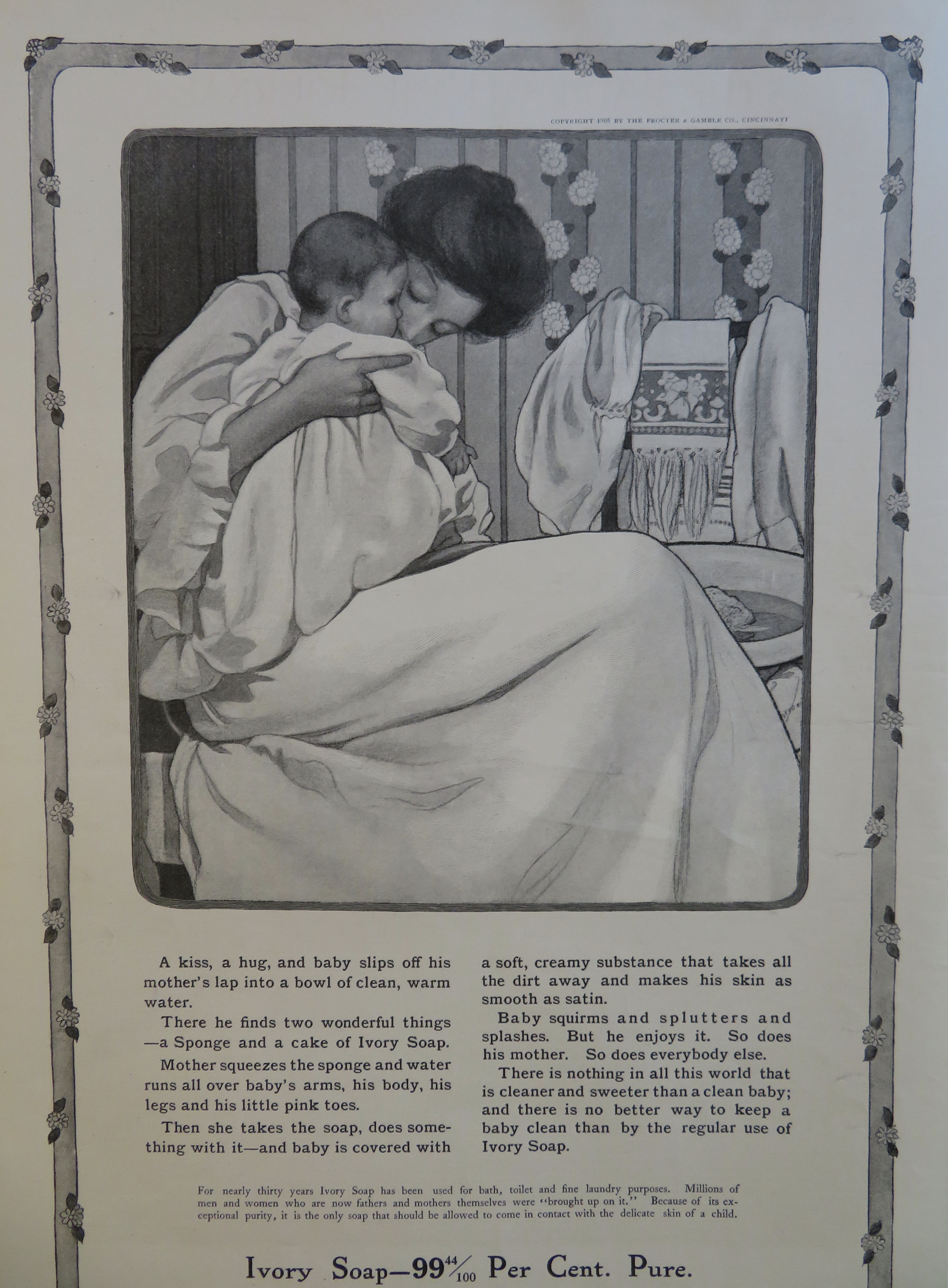 1906 Ivory Soap with Mother Bathing Her Baby