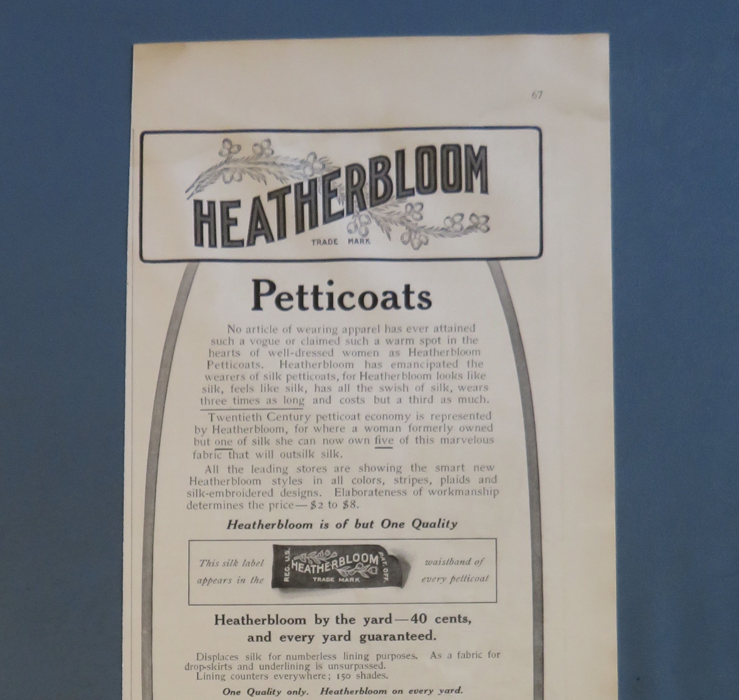 1908 Heatherbloom Petticoats with Woman On Stairs