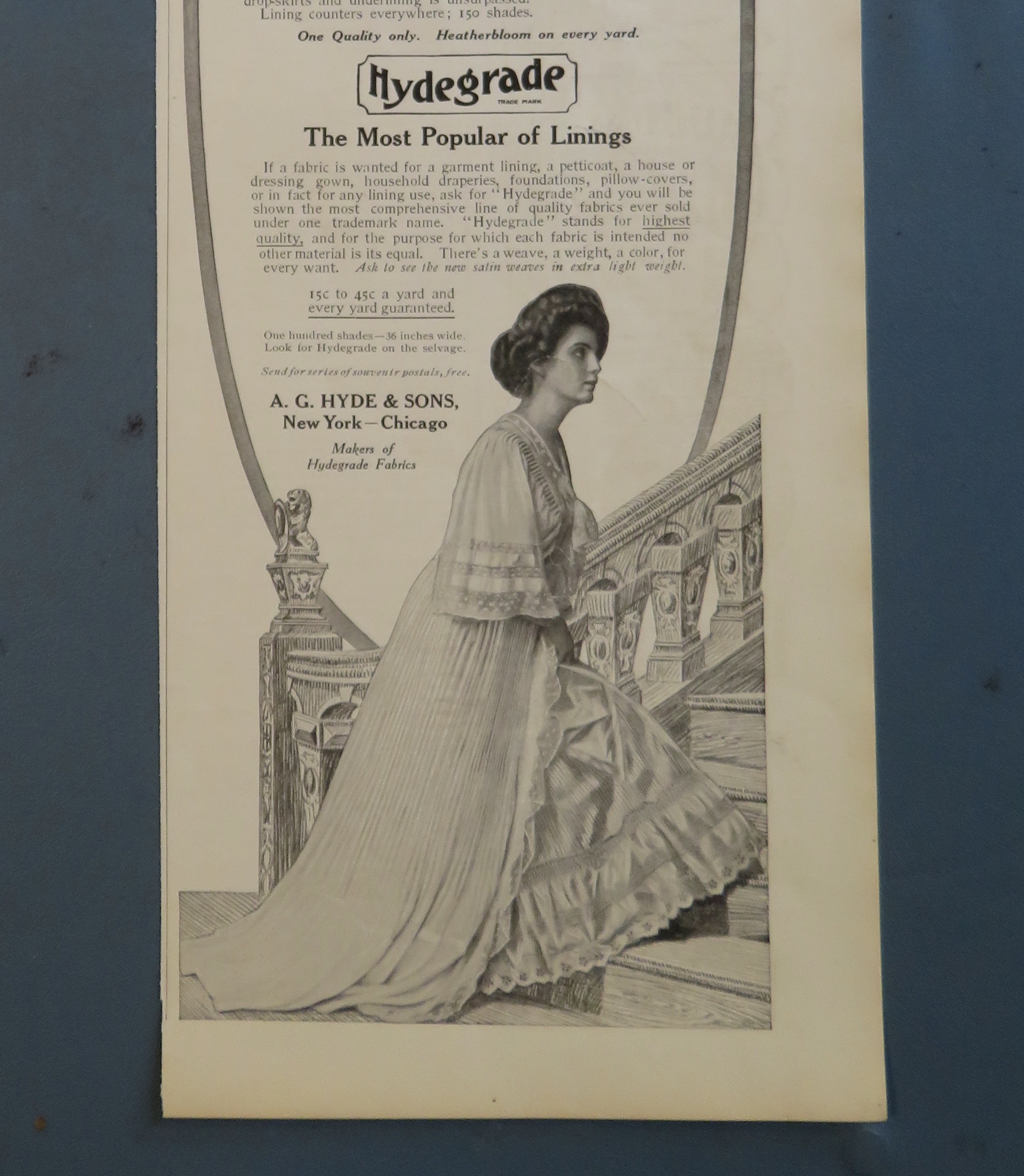 1908 Heatherbloom Petticoats with Woman On Stairs
