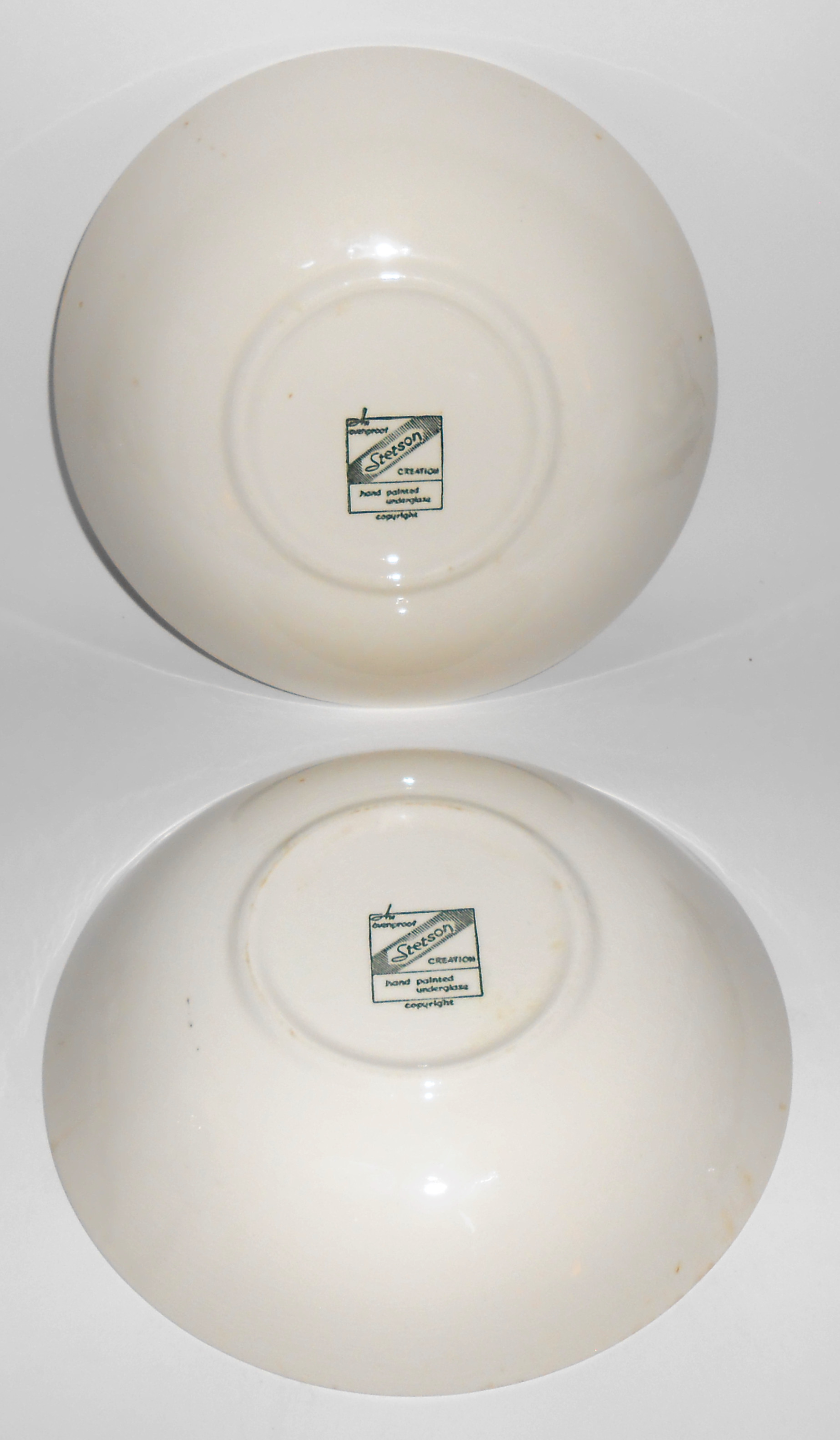 Stetson China Pottery Blue Floral Vegetable Bowls