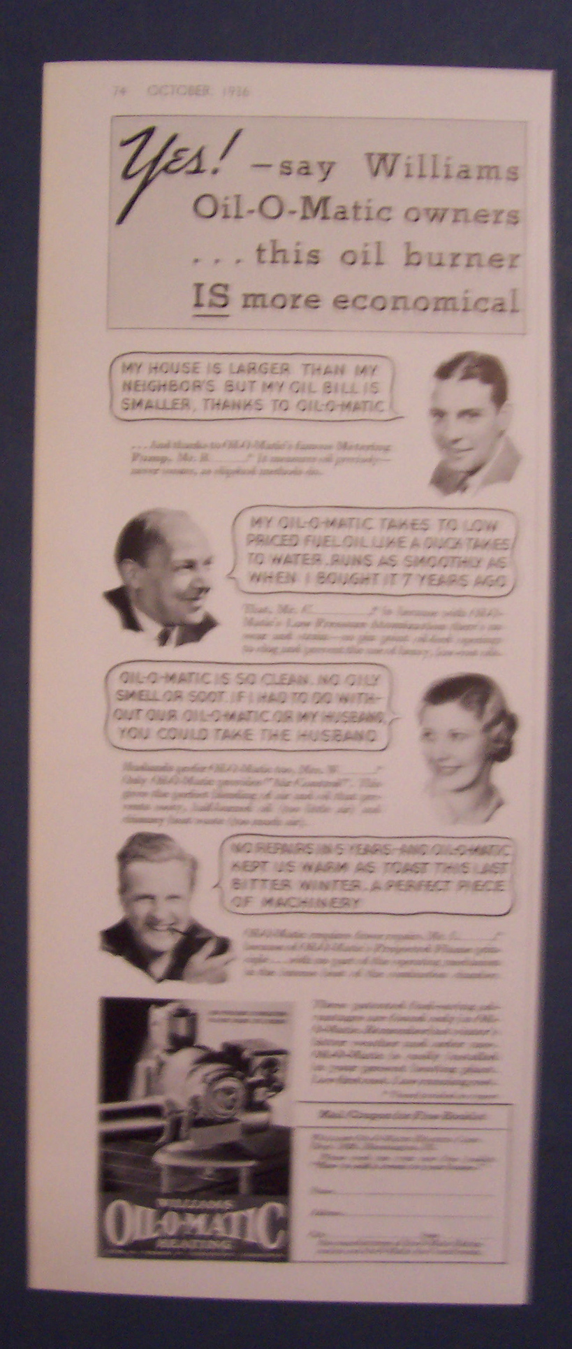 1936  Williams Oil -O- Matic Heating