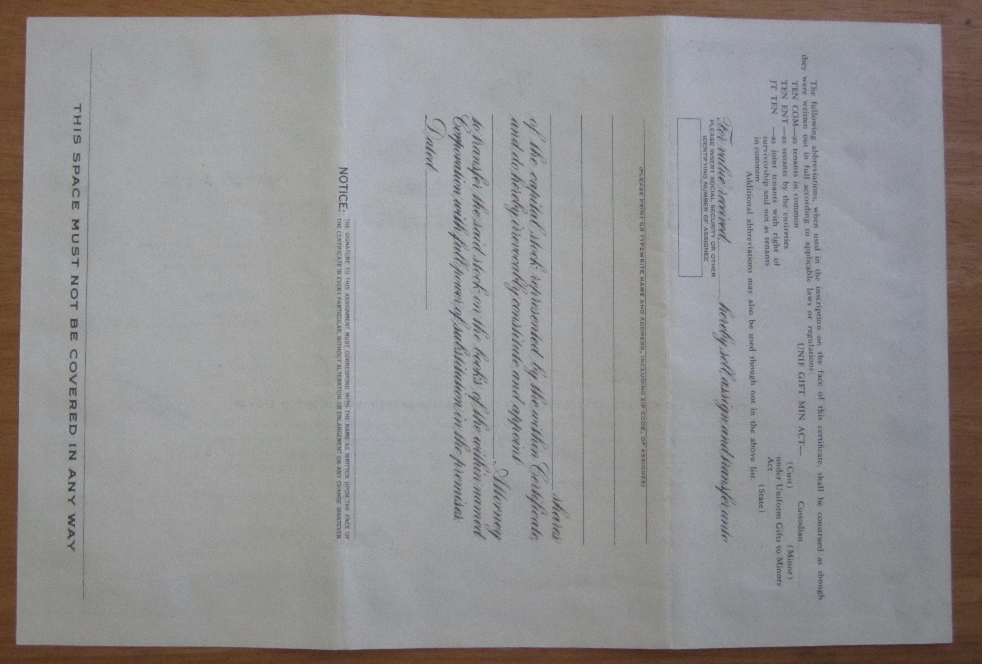 1971 American General Bond Fund Stock Certificate