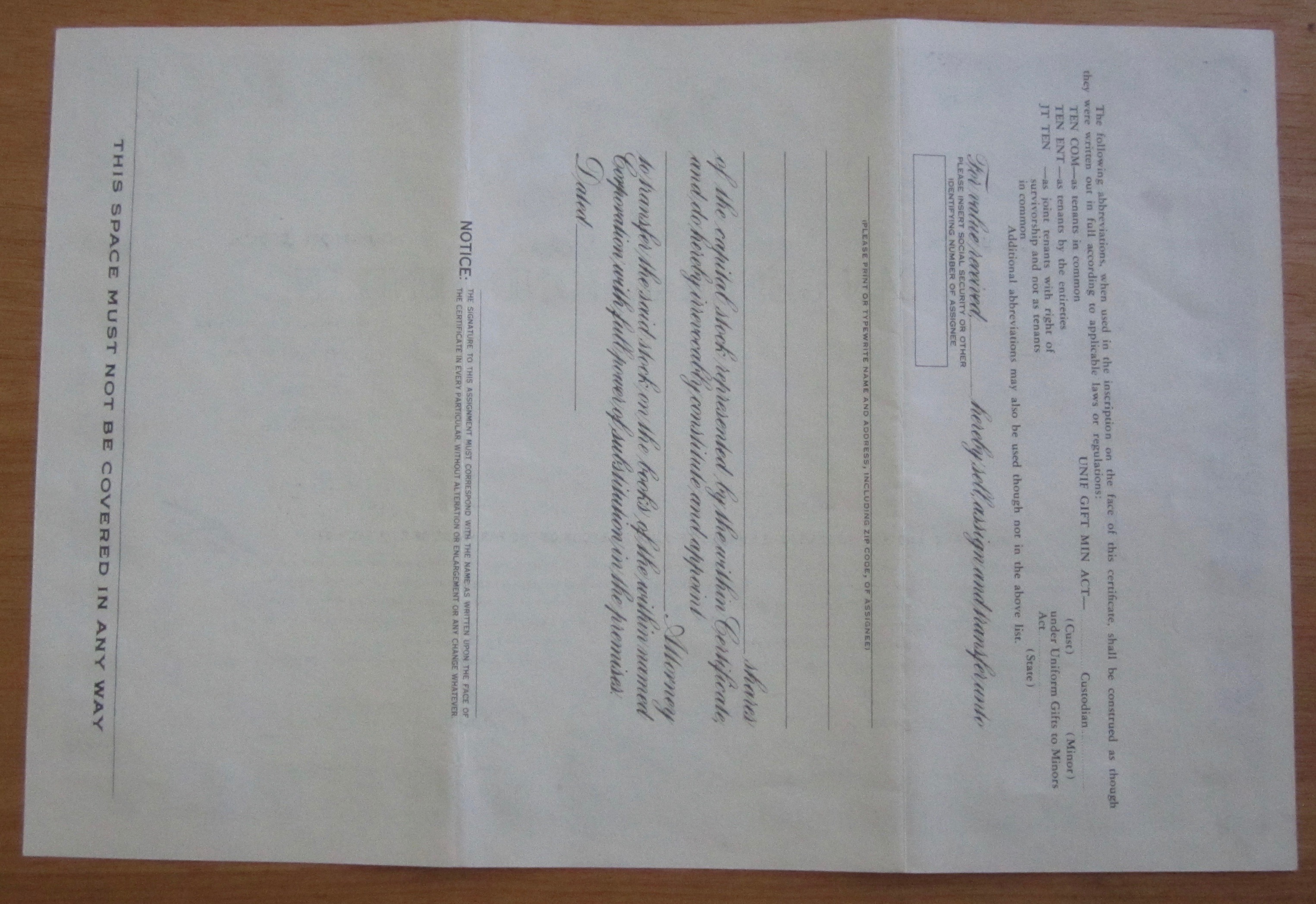 1971 American General Bond Fund Stock Certificate