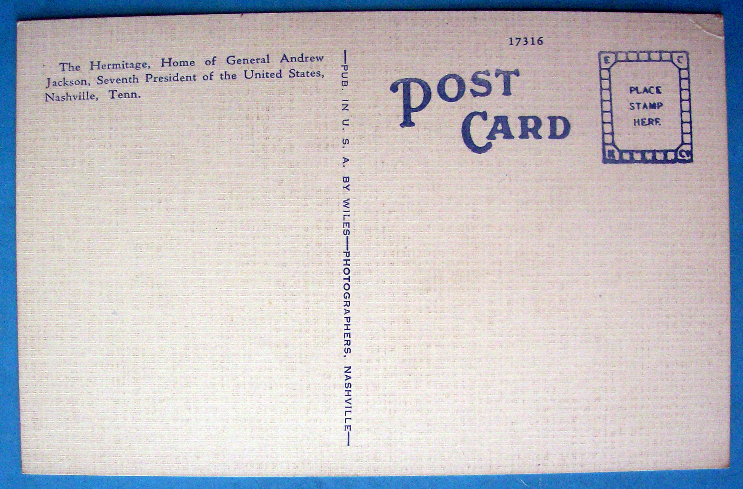 The Hermitage, General Andrew Jackson's Home Postcard