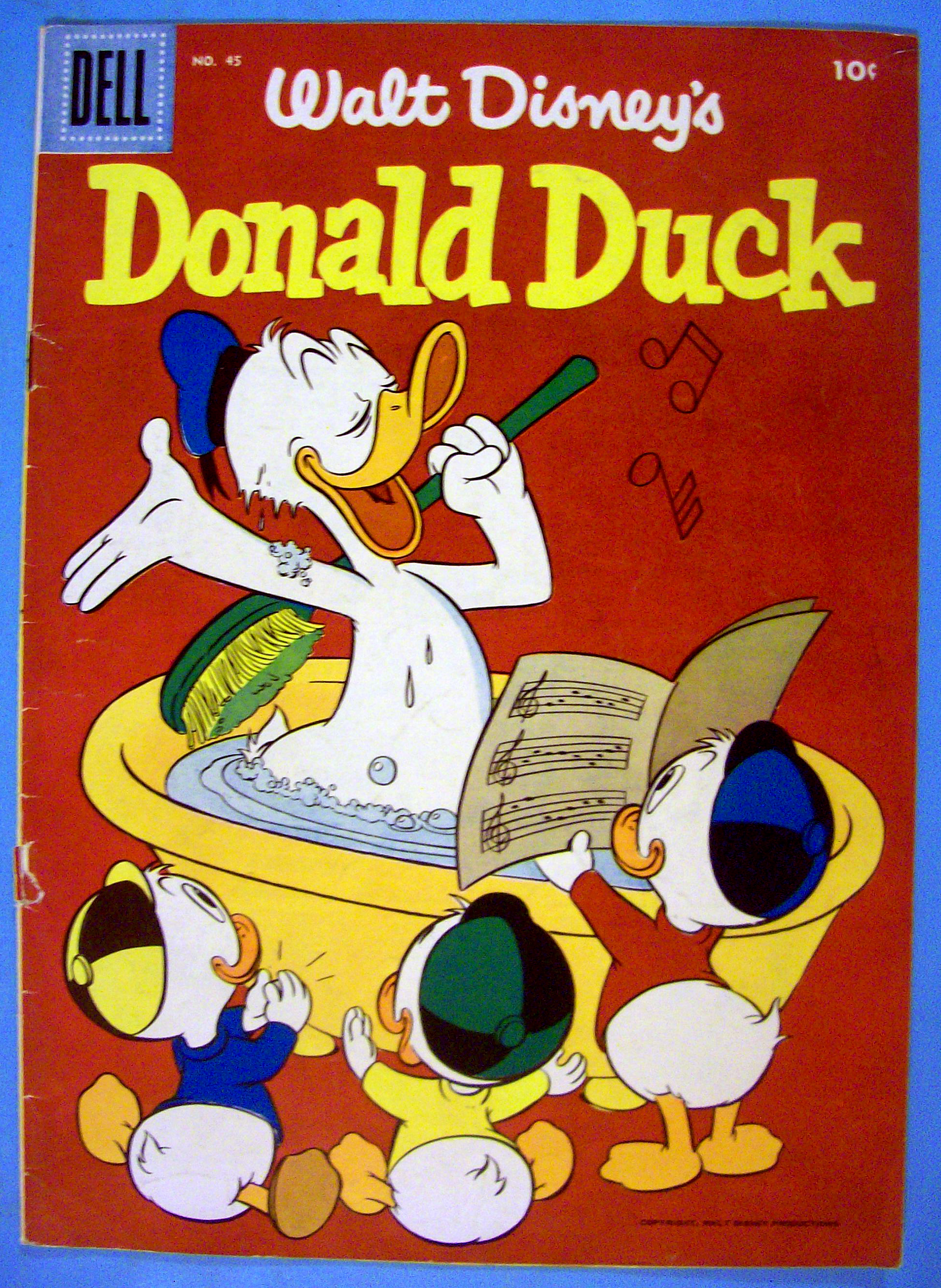 Donald Duck Comic Cover #45 1955 Donald & 3 Nephews