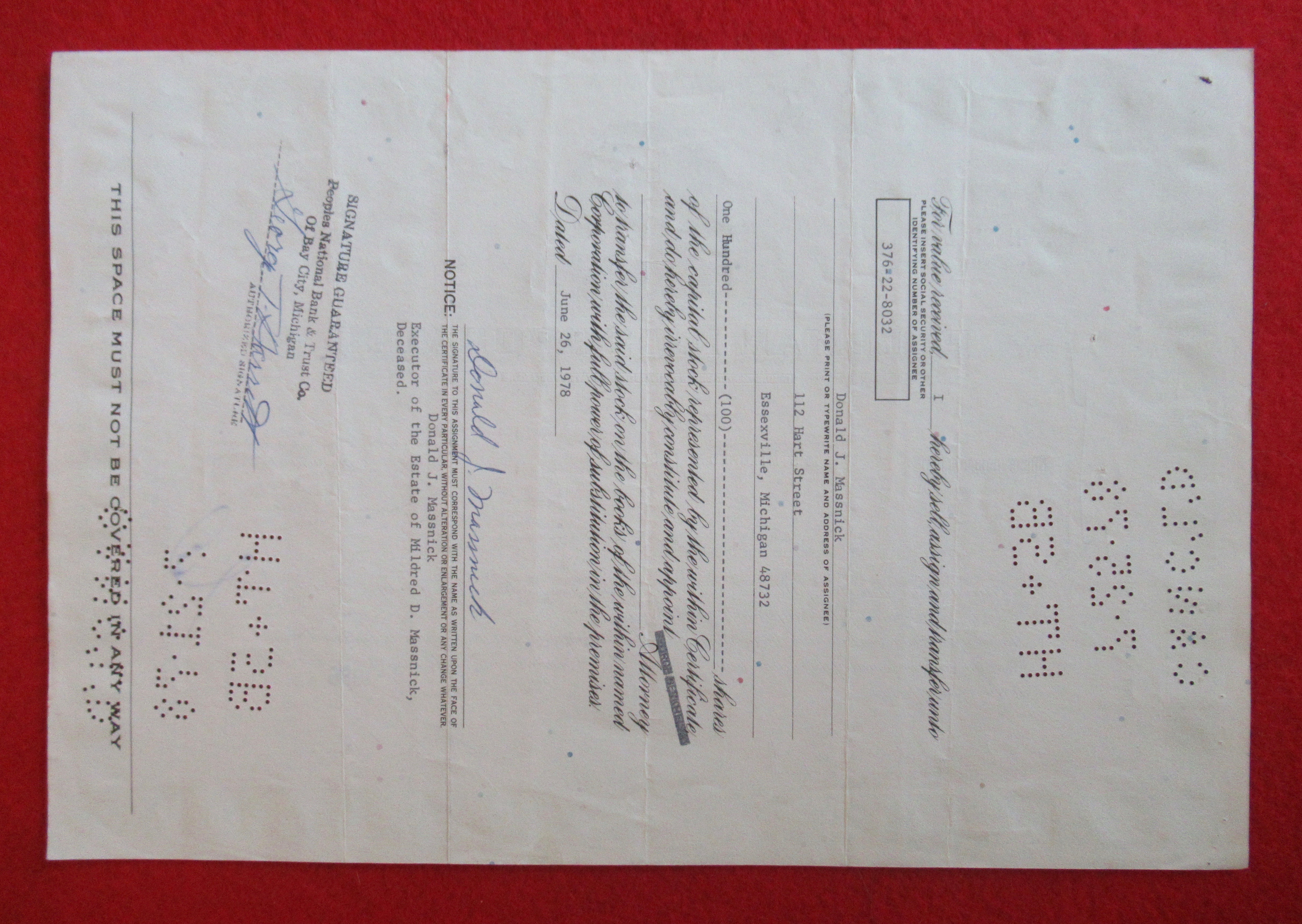 Pullman Incorporated Stock Certificate-Olive Green 1966