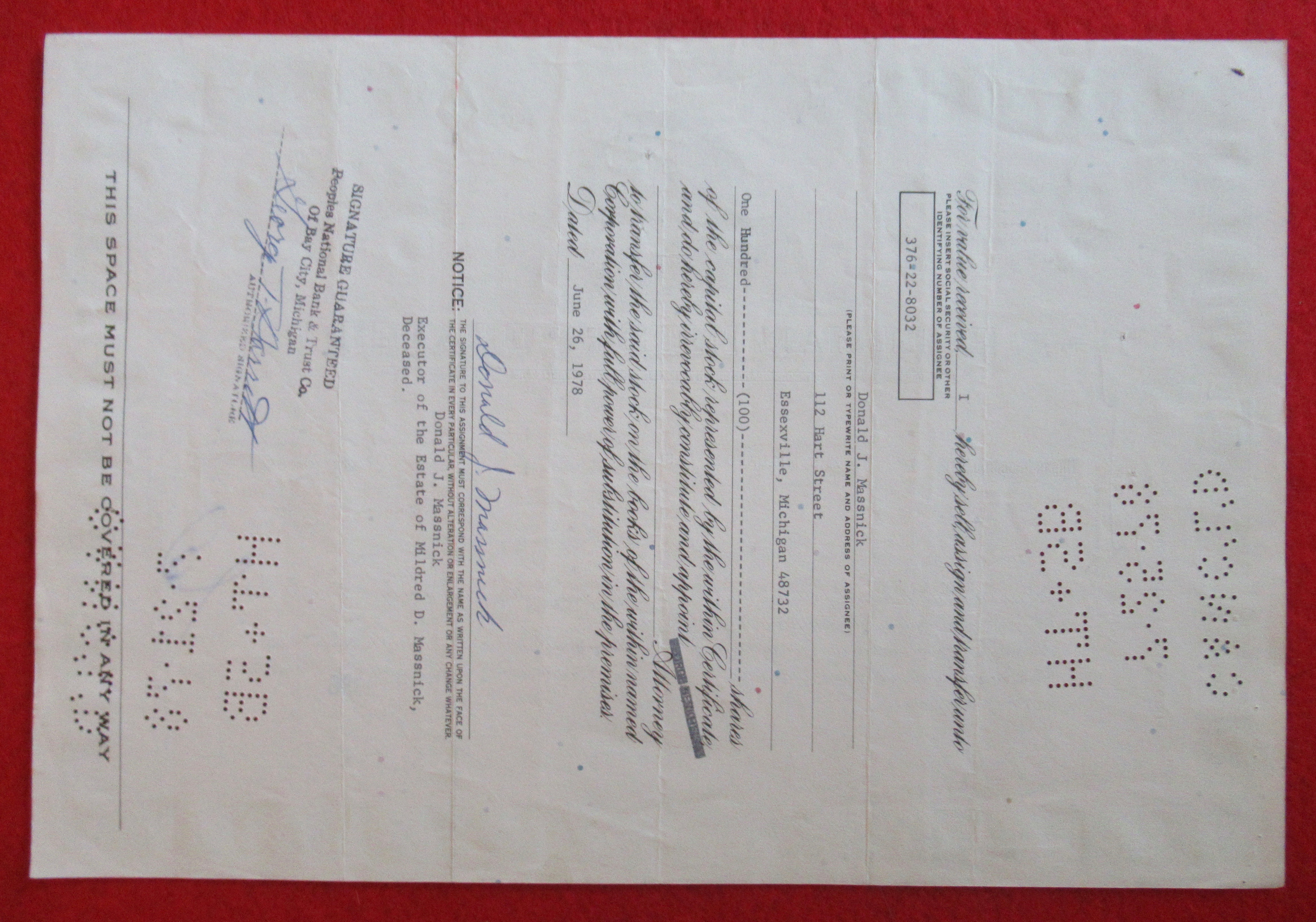 Pullman Incorporated Stock Certificate-Olive Green 1966