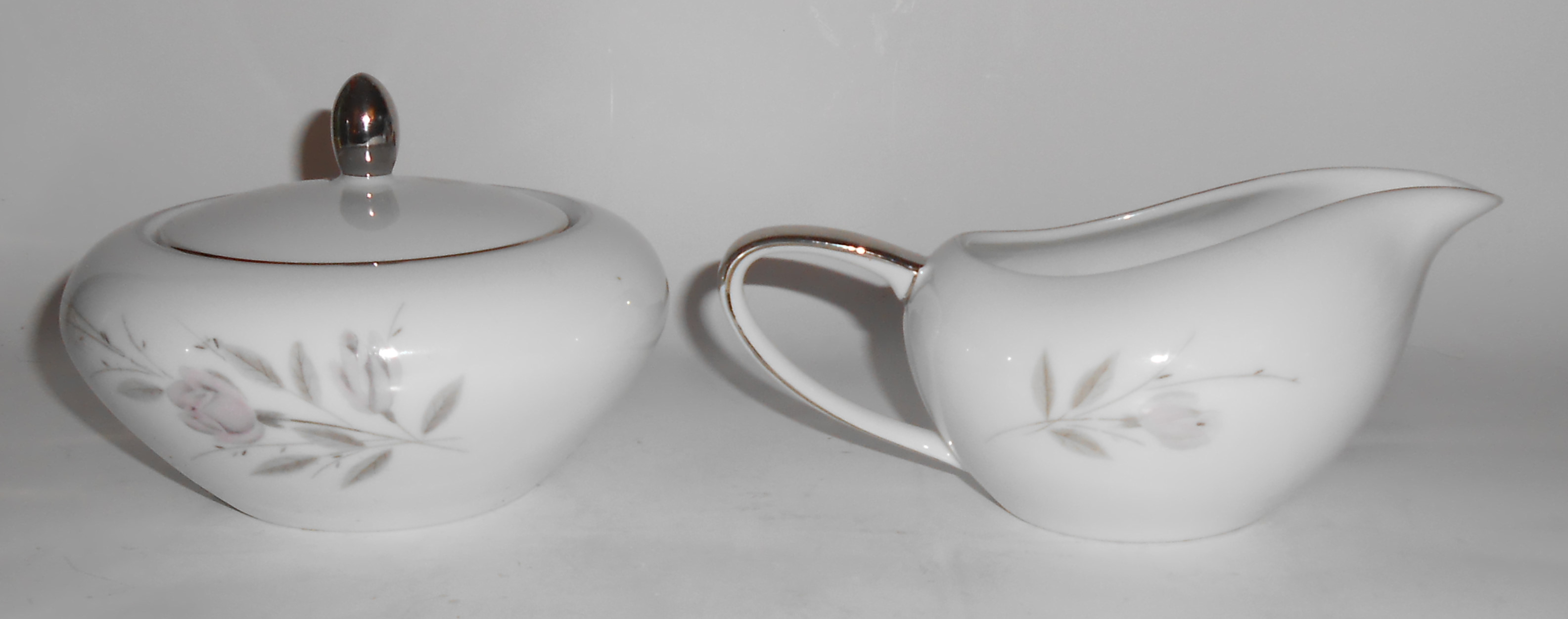 Mikasa China Porcelain Platinum Band My Love Creamer/Su