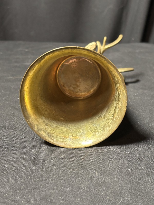 Vintage Brass Stag Head Stirrup Cup Jigger Deer Hunting Cabin Barware Bell