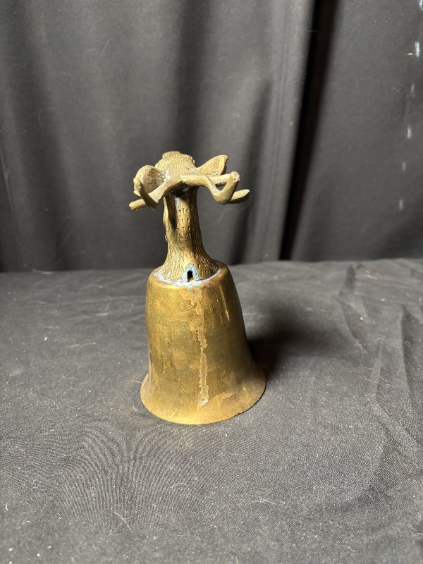 Vintage Brass Stag Head Stirrup Cup Jigger Deer Hunting Cabin Barware Bell