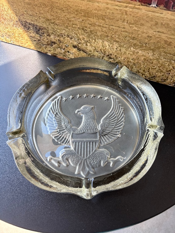 Indiana Glass American Eagle Ashtray large heavy textured