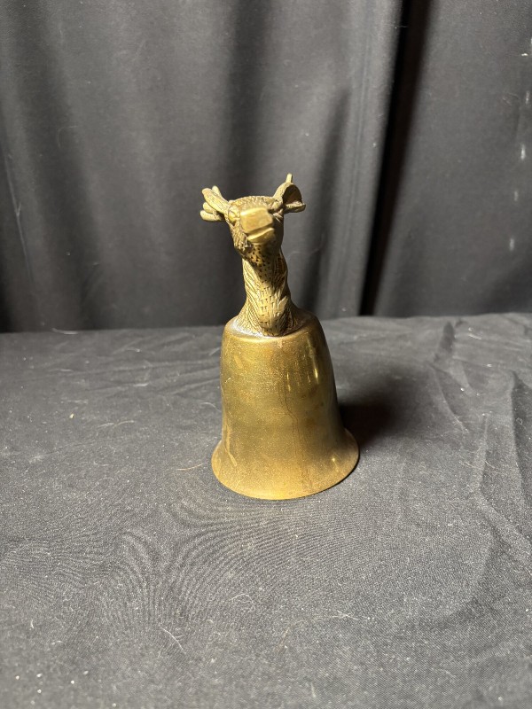 Vintage Brass Stag Head Stirrup Cup Jigger Deer Hunting Cabin Barware Bell