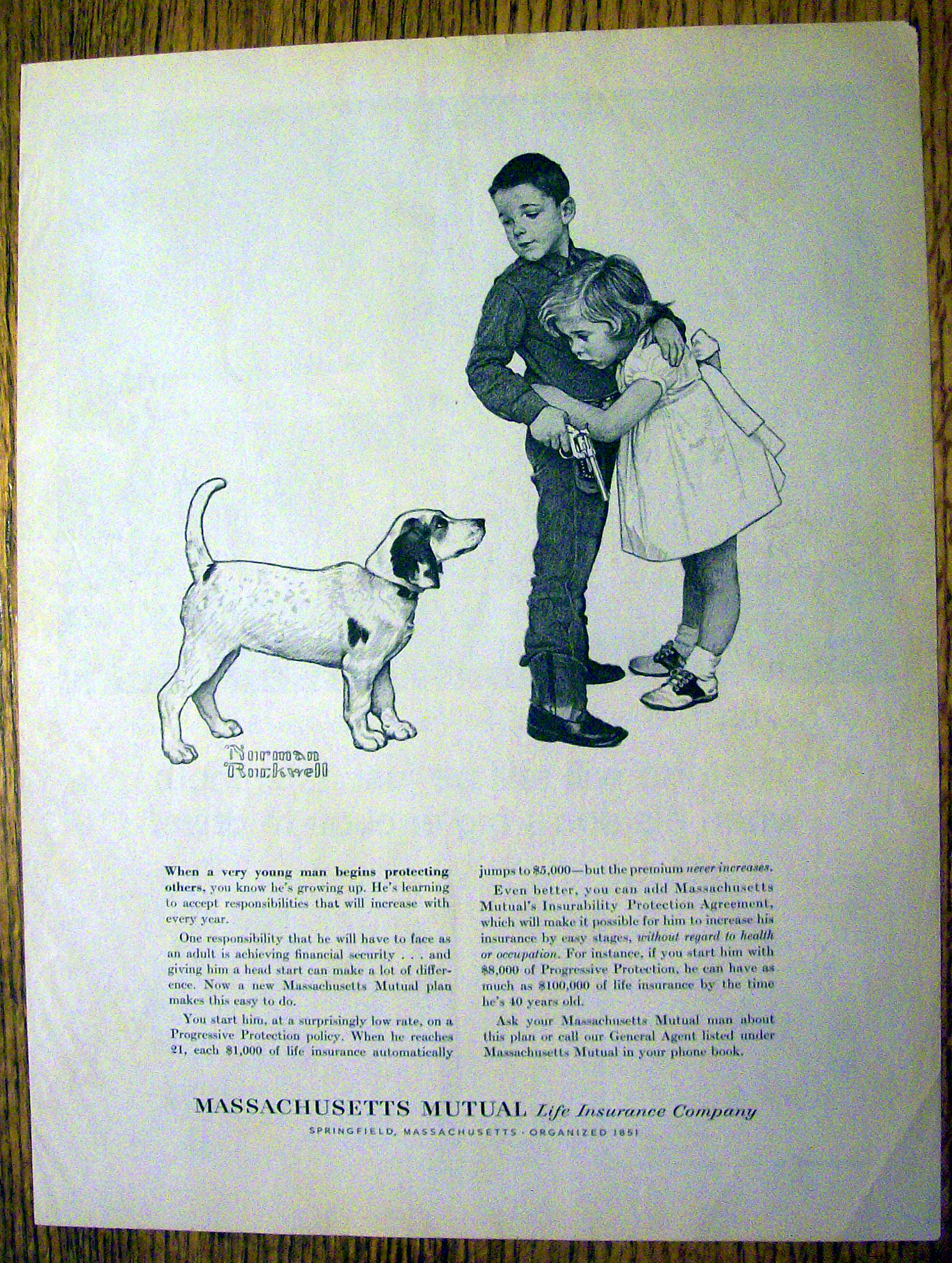 1960 Massachusetts Mutual Life Ins by Norman Rockwell