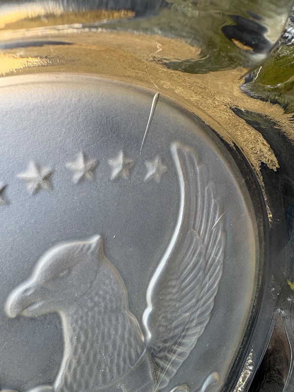 Indiana Glass American Eagle Ashtray large heavy textured