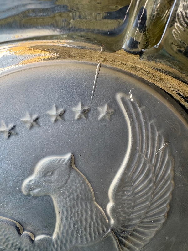 Indiana Glass American Eagle Ashtray large heavy textured