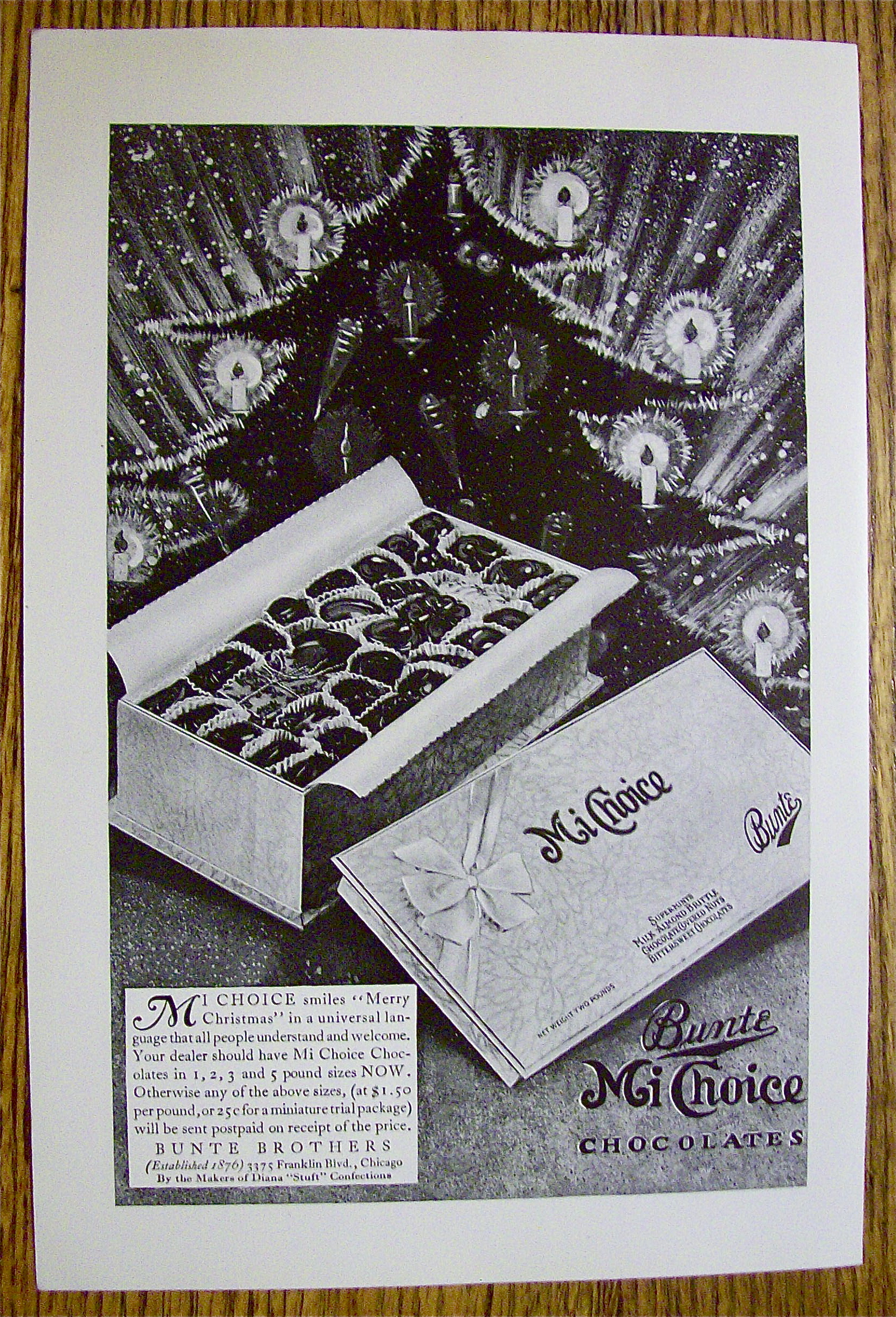 1930 Bunte Mi Choice Chocolates with Box Of Chocolates