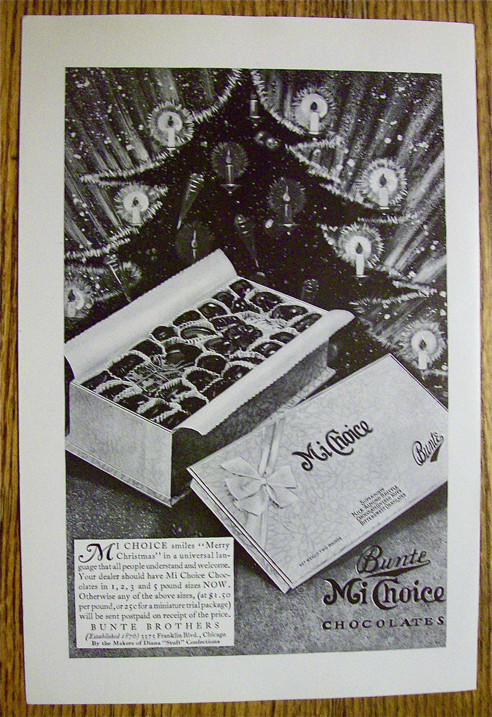 1930 Bunte Mi Choice Chocolates with Box Of Chocolates