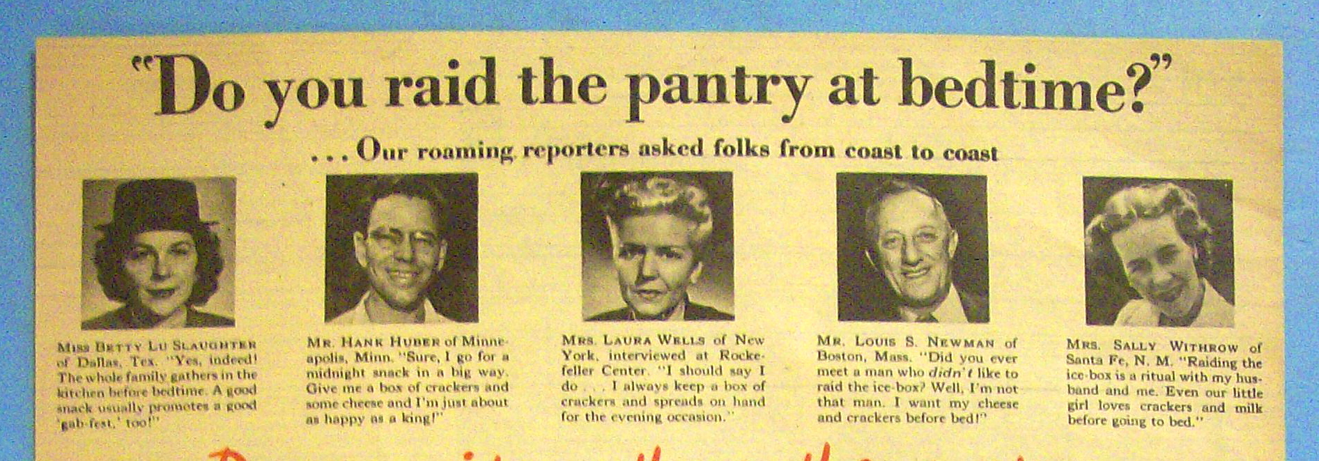 1946 Sunshine Hi Ho Crackers with Couple Snacking