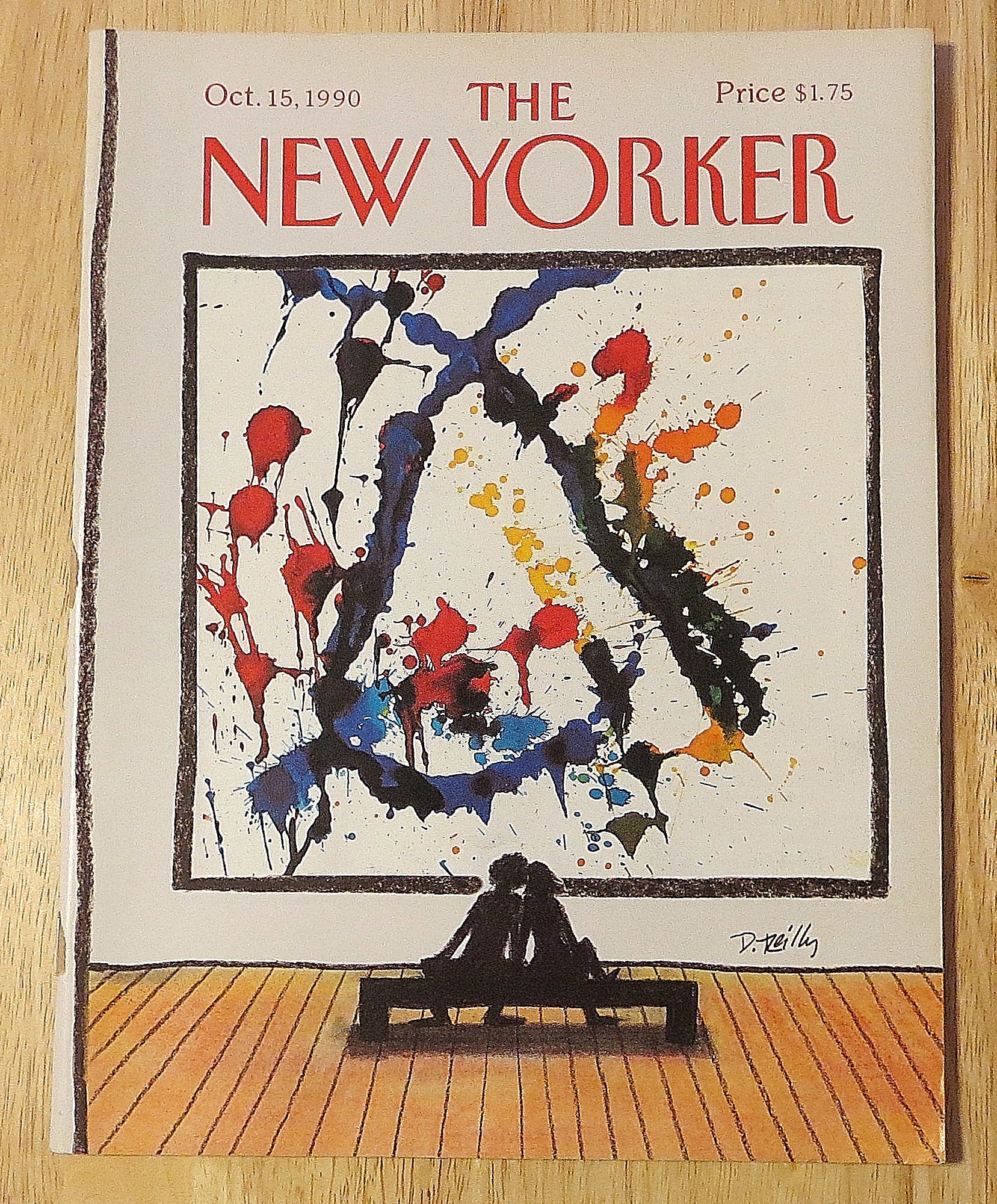 New Yorker Magazine October 15, 1990 Couple On Bench