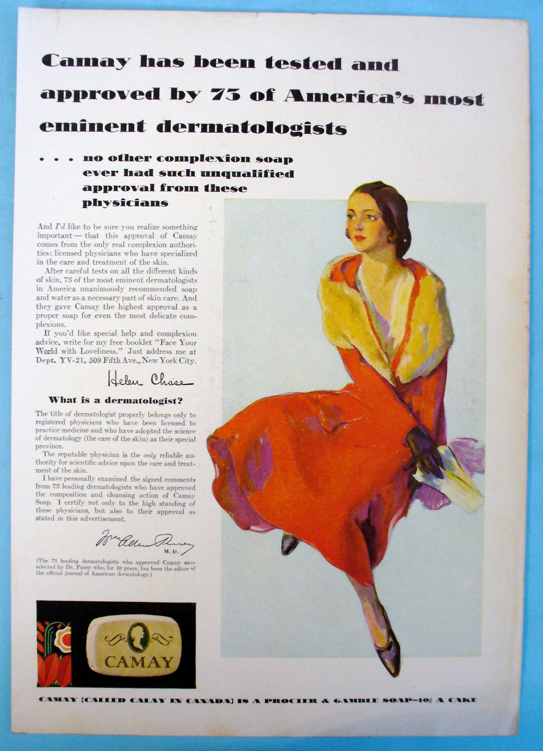 1931 Camay Soap with Woman Walking