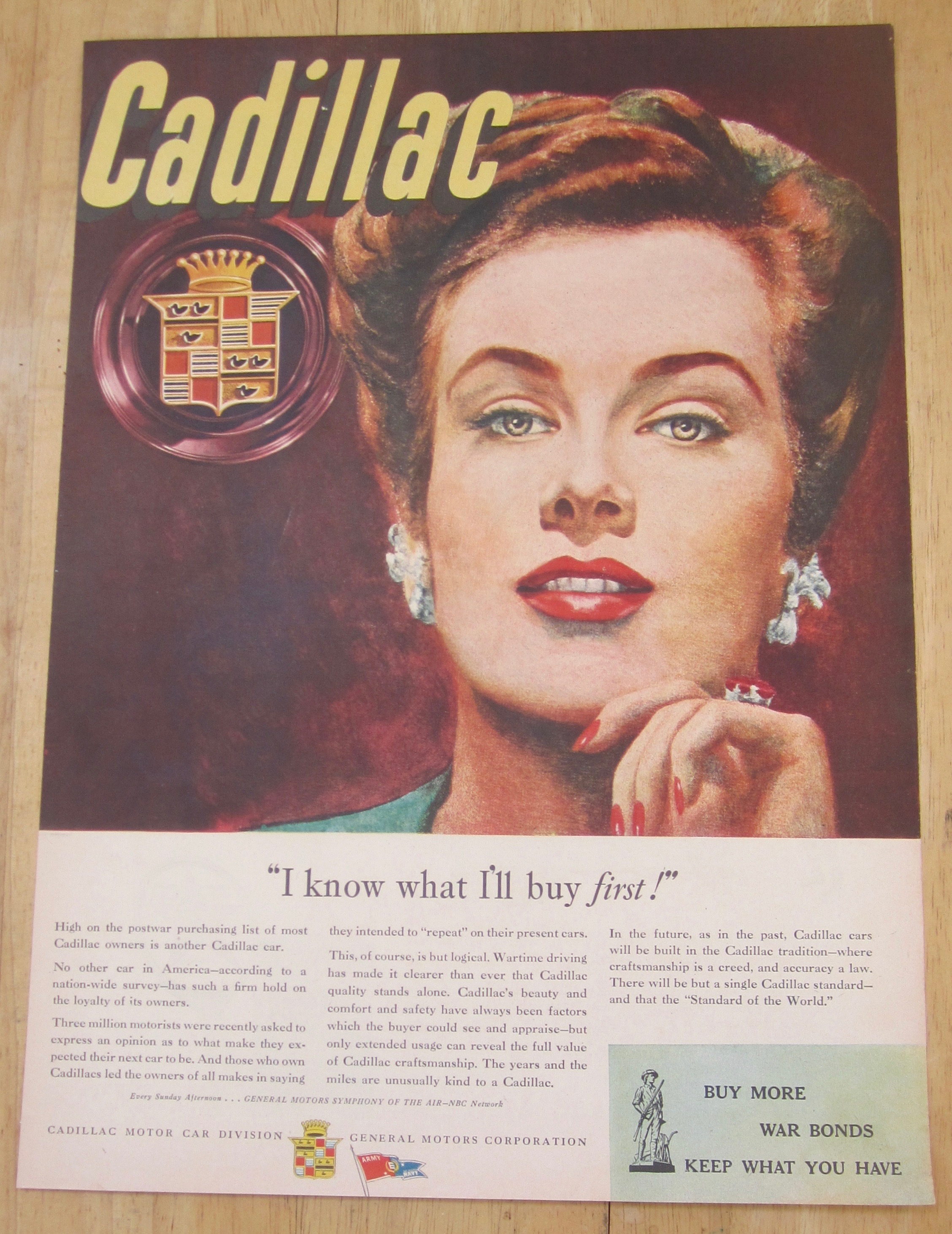 1945 Cadillac with Lovely Woman Smiling