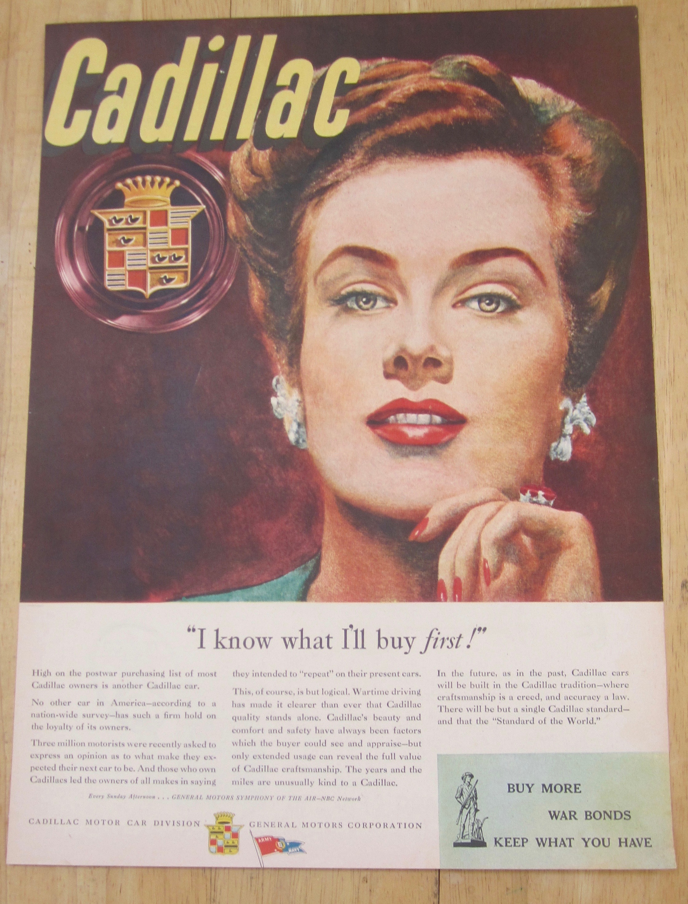 1945 Cadillac with Lovely Woman Smiling