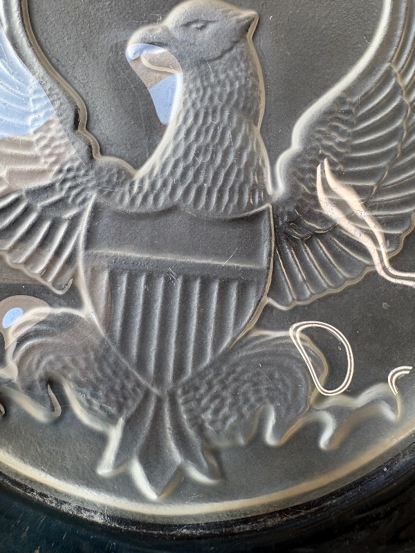 Indiana Glass American Eagle Ashtray large heavy textured