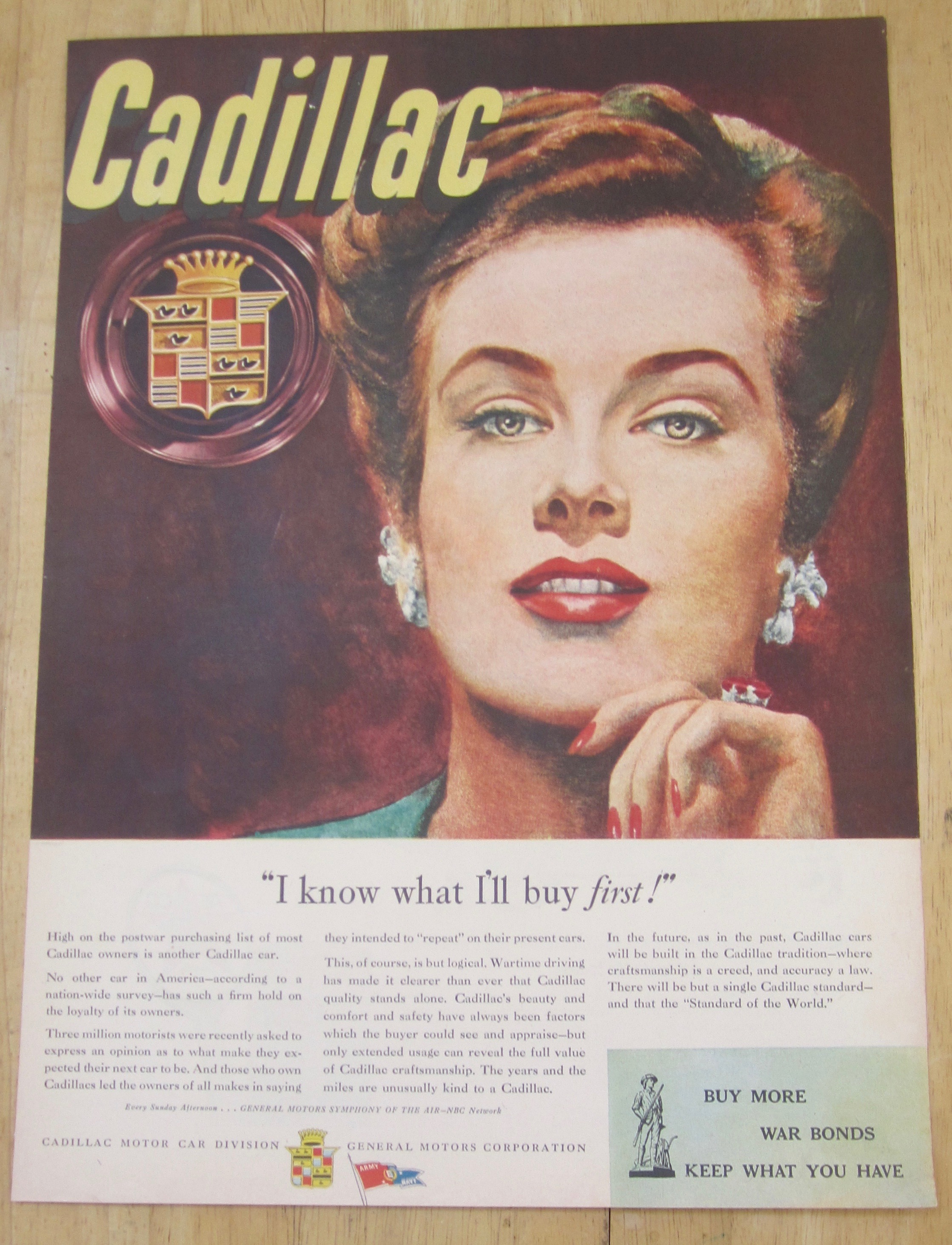 1945 Cadillac with Lovely Woman Smiling