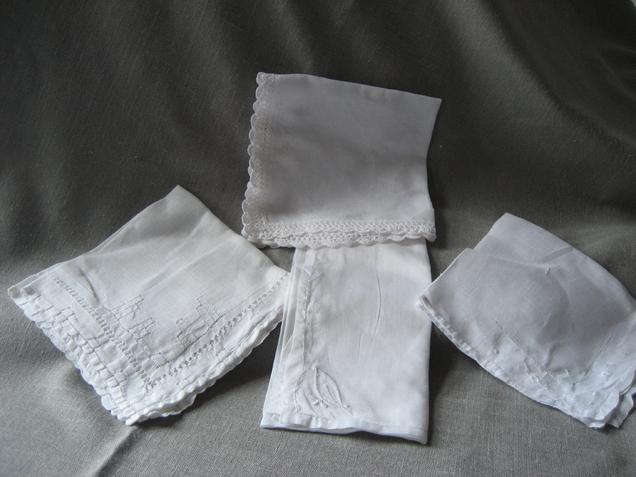 Four Linen Handkerchiefs