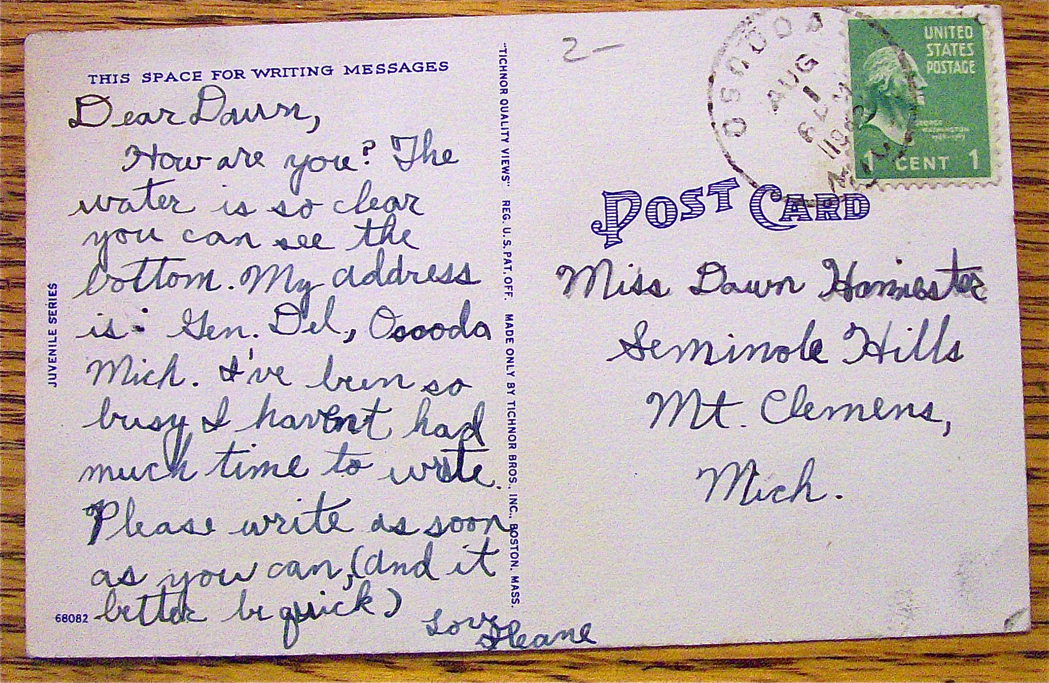 Boy And Girl Sharing A Shake Postcard