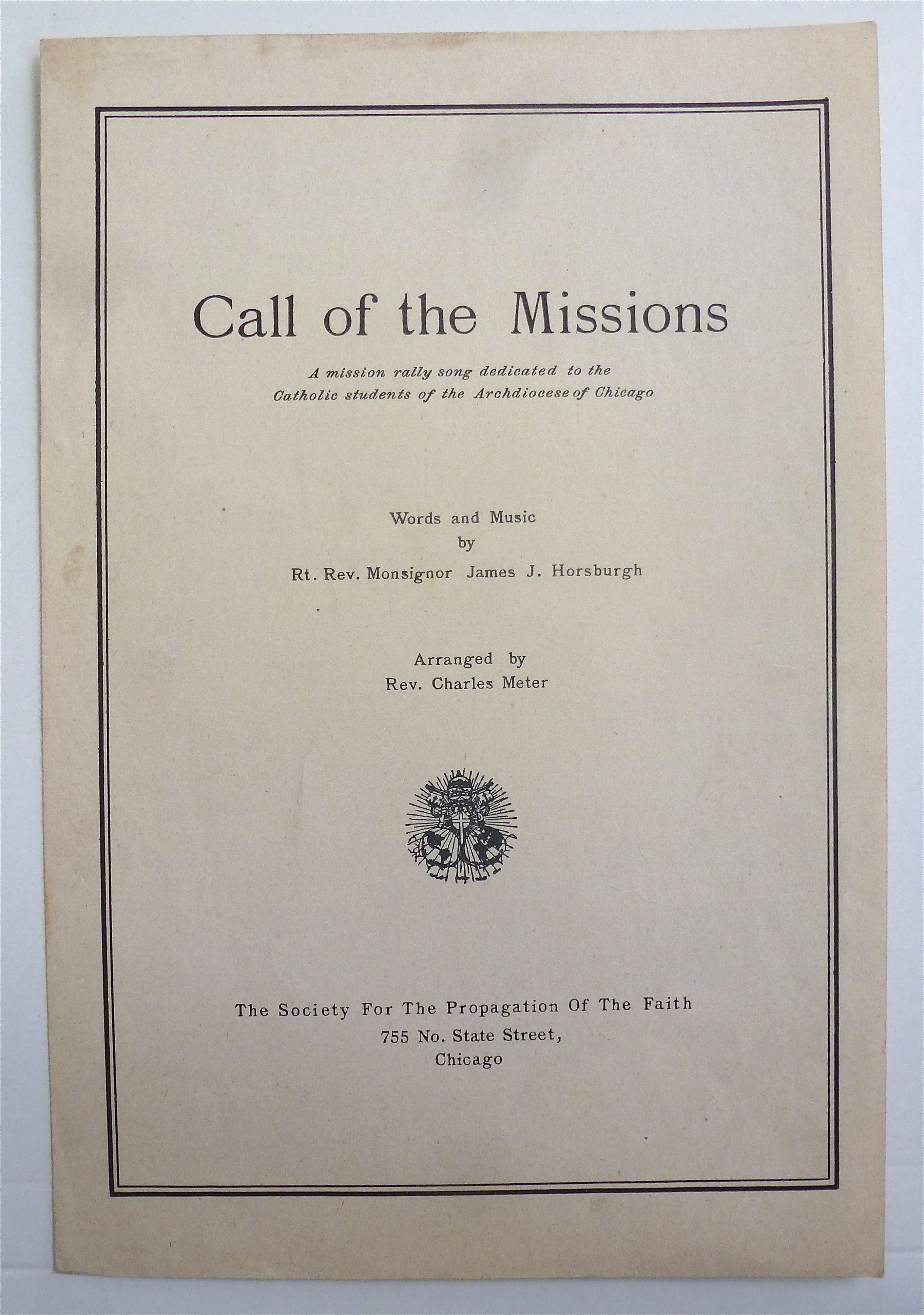 Sheet Music For 1944 Call Of The Missions