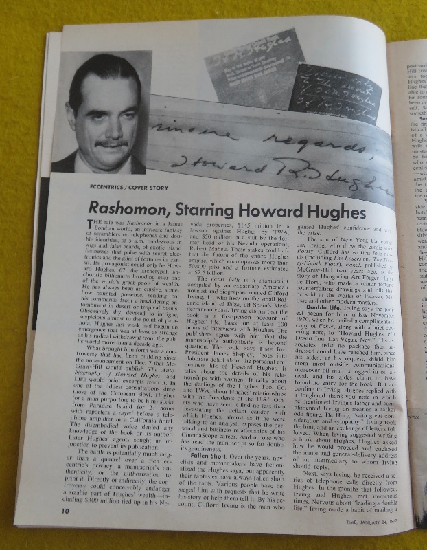 Time Magazine January 24, 1972 Hughes Mystery
