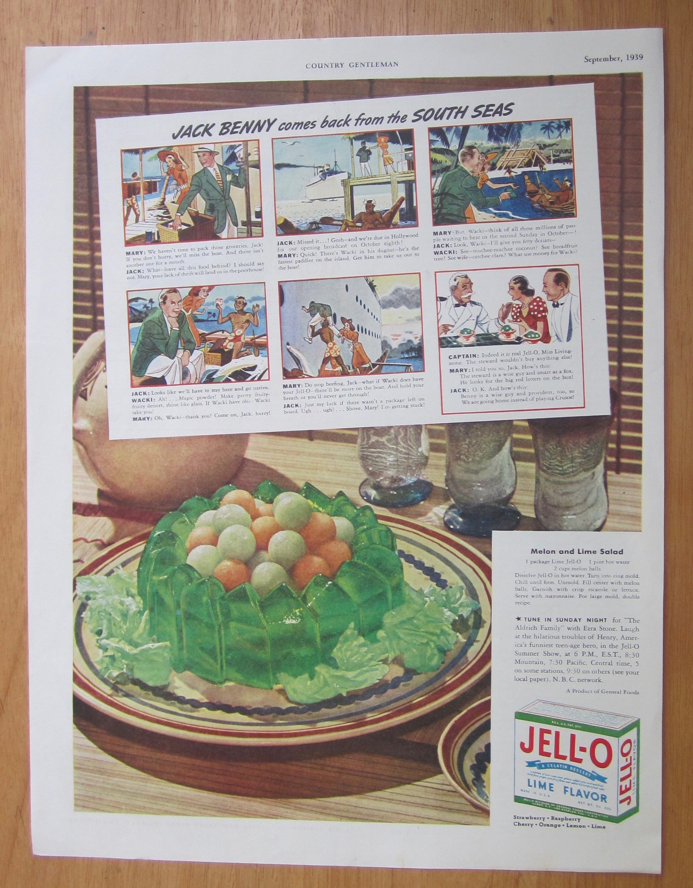 1939 Lime Jell-O with Jack Benny & The South Seas