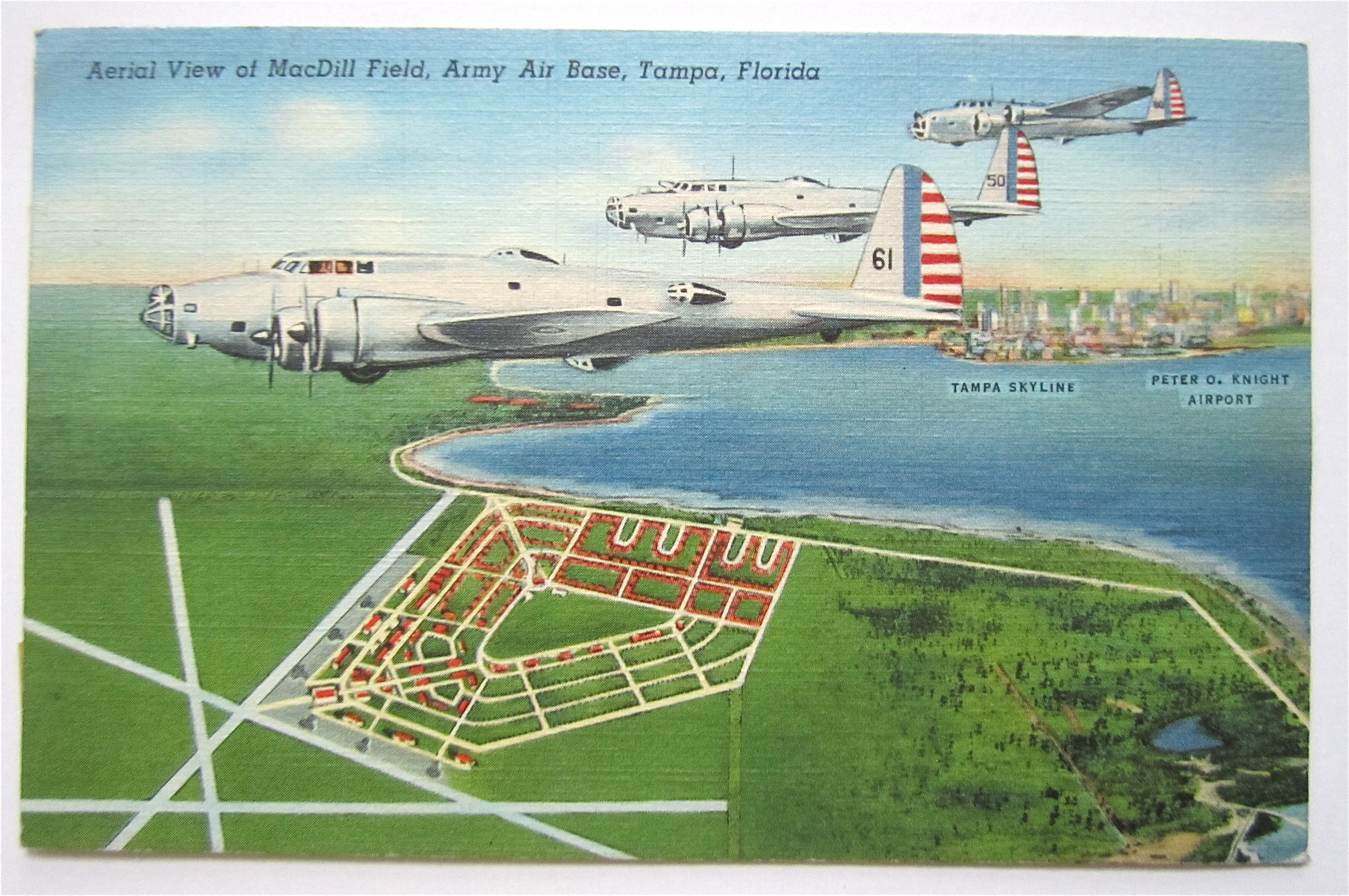 Aerial View Of MacDill Field, Tampa, FL Postcard