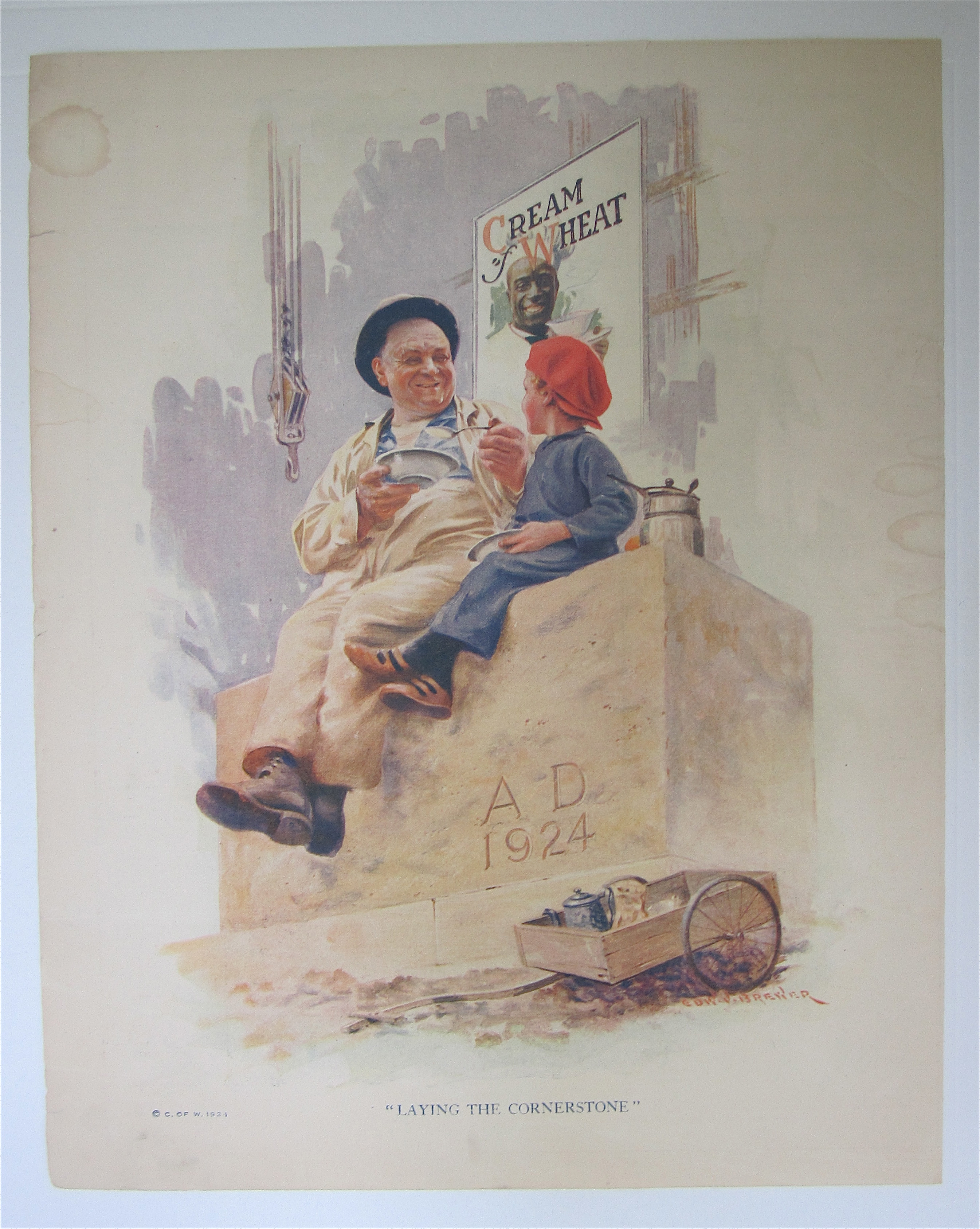 1924 Cream Of Wheat Cereal with Man & Boy Talking